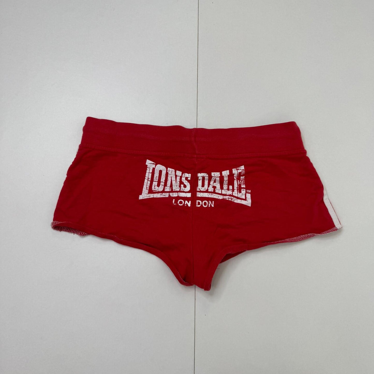 Y2K vintage Lonsdale mini shorts hot pants jersey sweat London sporty drawstring
