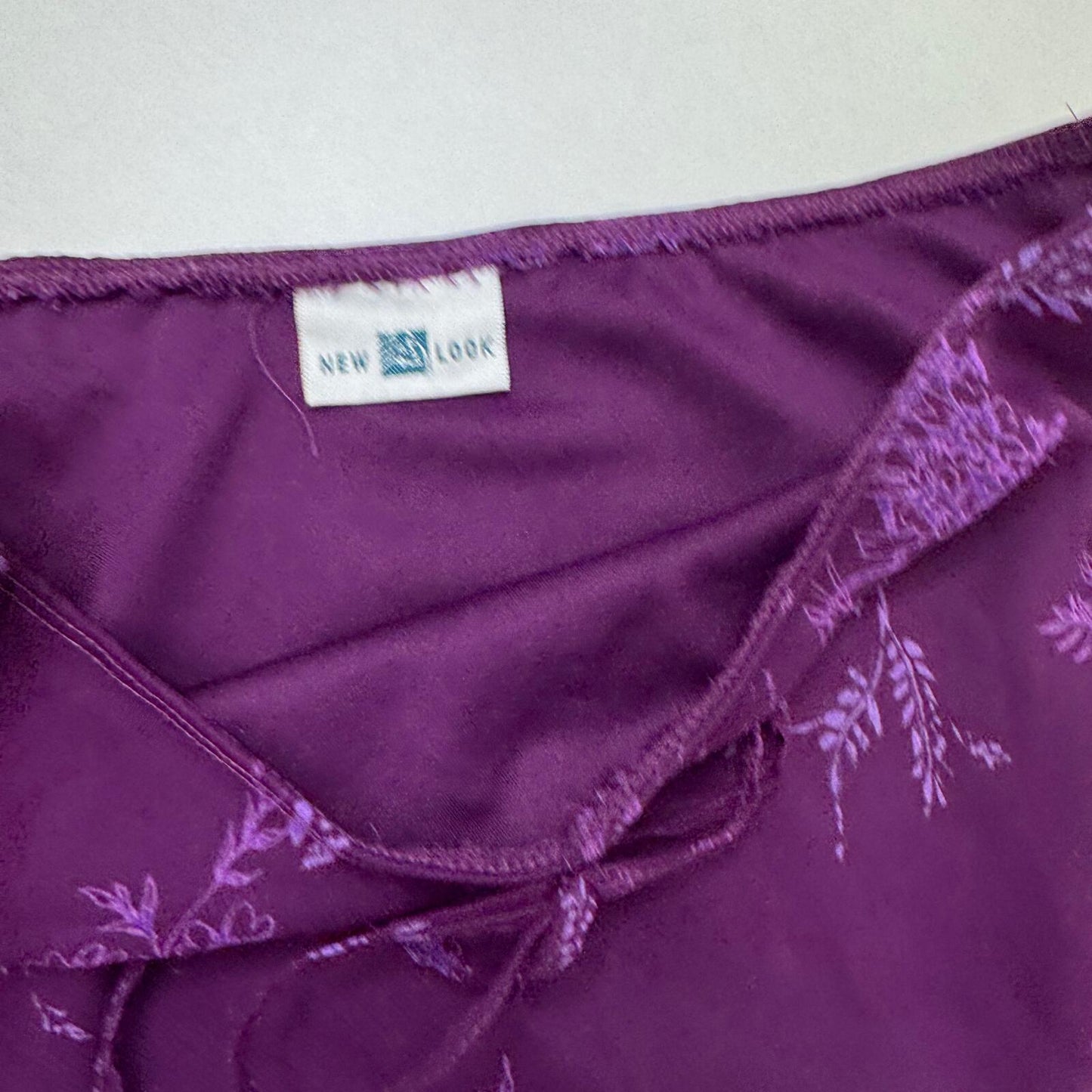 Y2K vintage midi skirt floral overlay purple bow flowy floaty purple flower