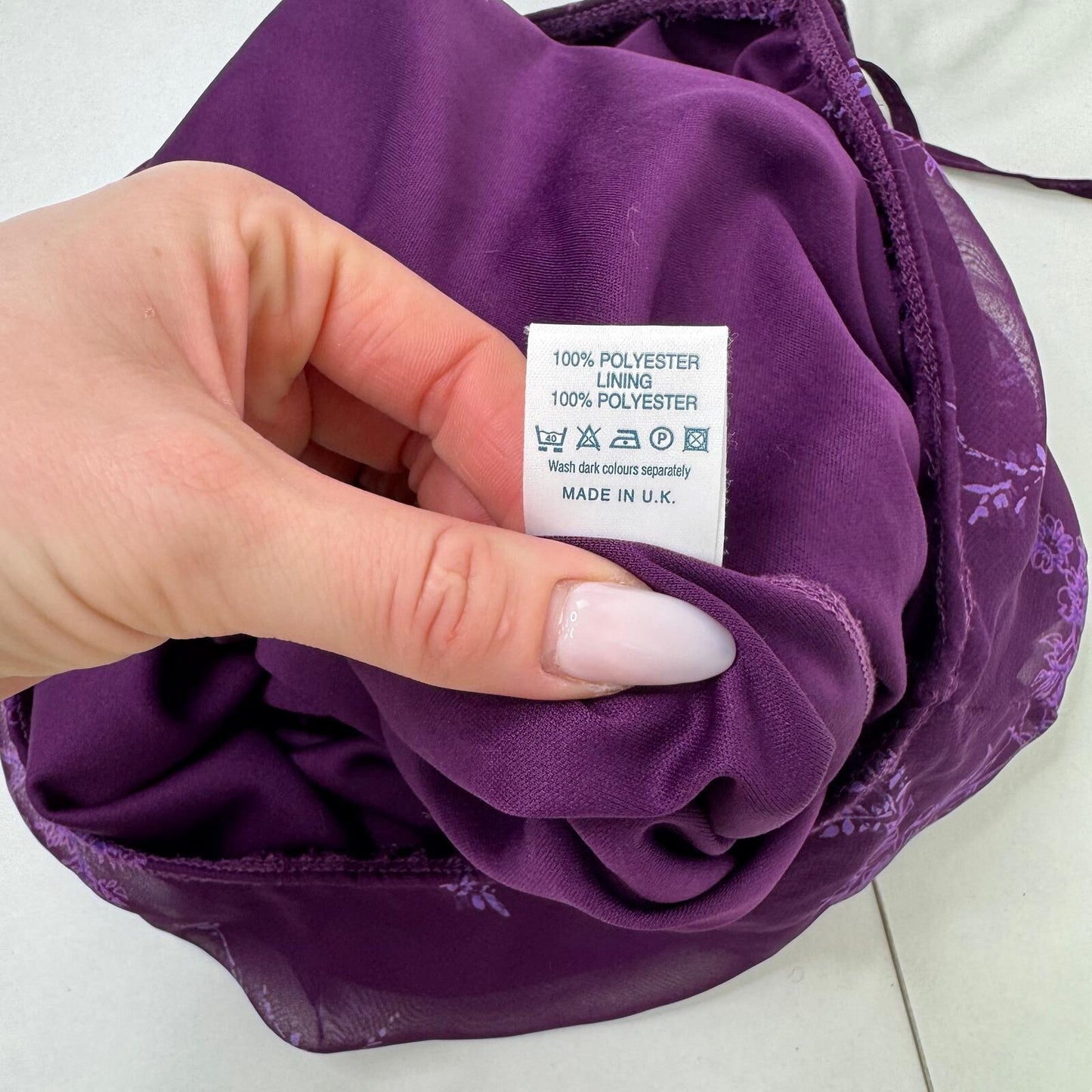 Y2K vintage midi skirt floral overlay purple bow flowy floaty purple flower