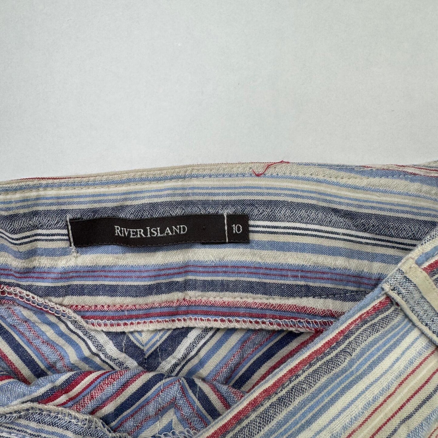 Y2K vintage maxi skirt stripe chevron a line curved asymmetrical hem fraying hem
