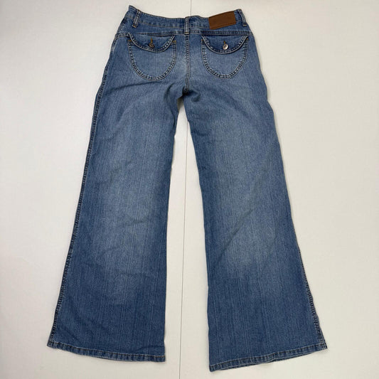 Y2K vintage baggy denim jeans low rise faded light blue cargo pocket stretchy