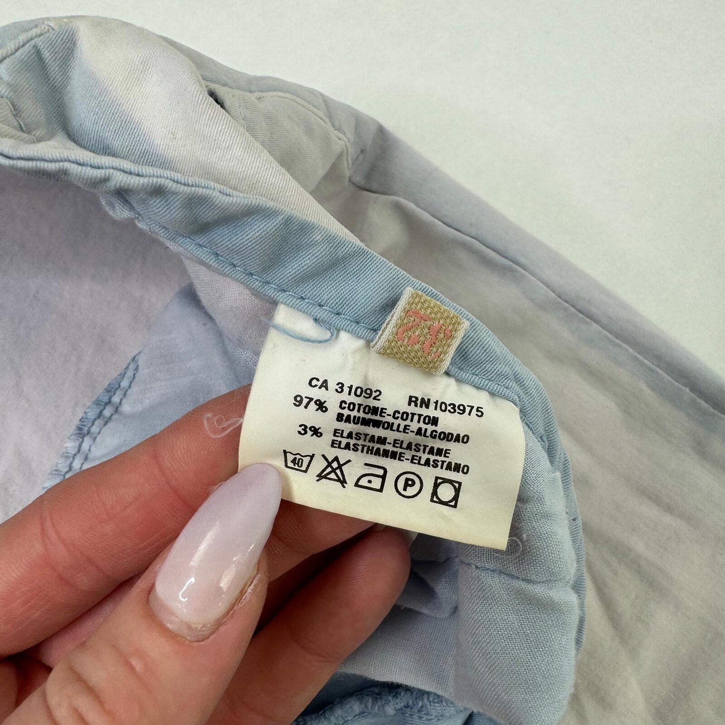 Y2K vintage bootcut denim jeans stretchy lace up front light blue