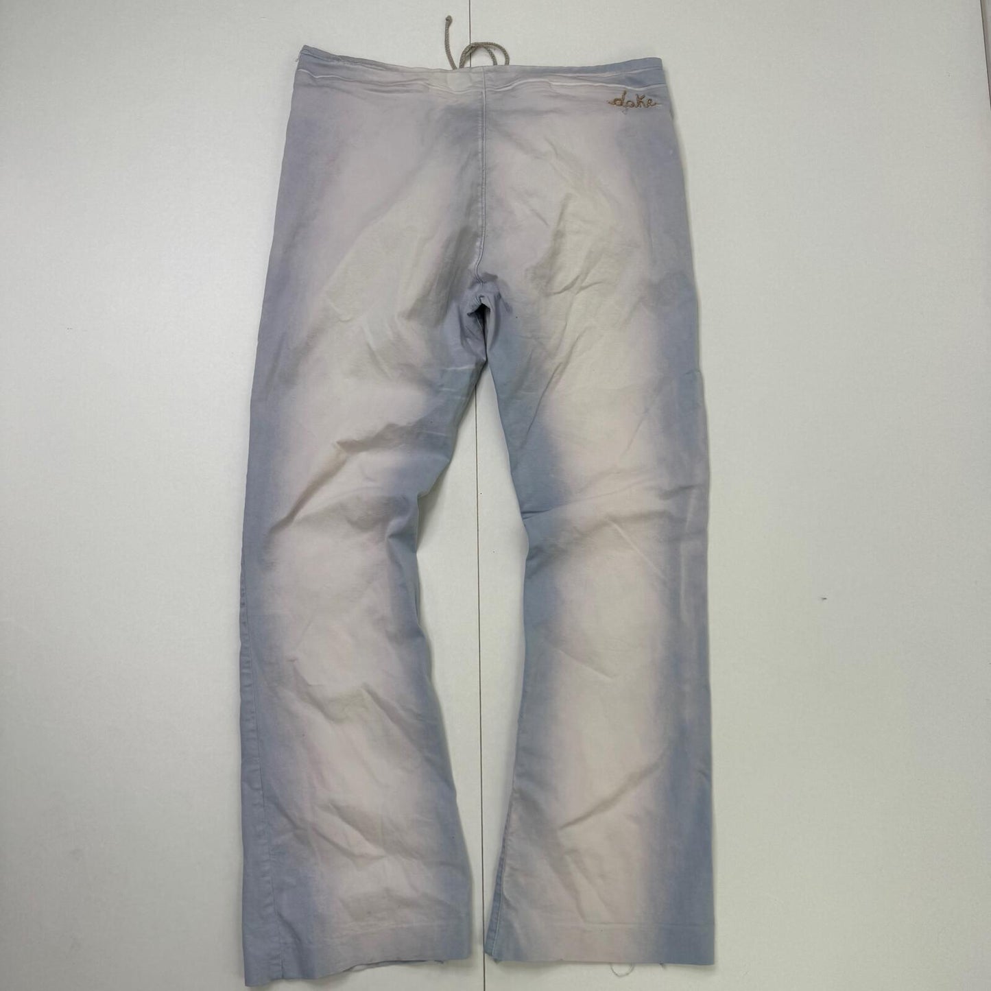 Y2K vintage bootcut denim jeans stretchy lace up front light blue