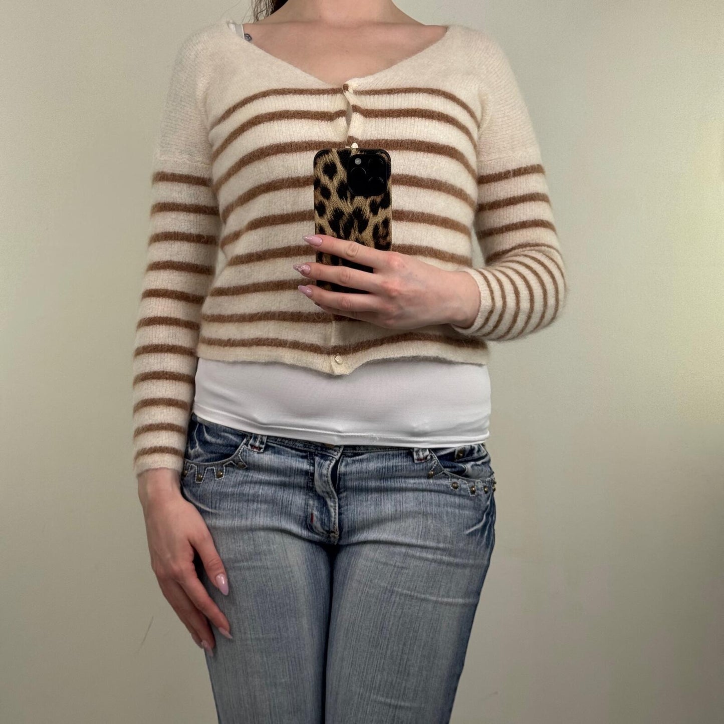 Sezane barry cardigan mohair alpaca blend knit short length v neck button up