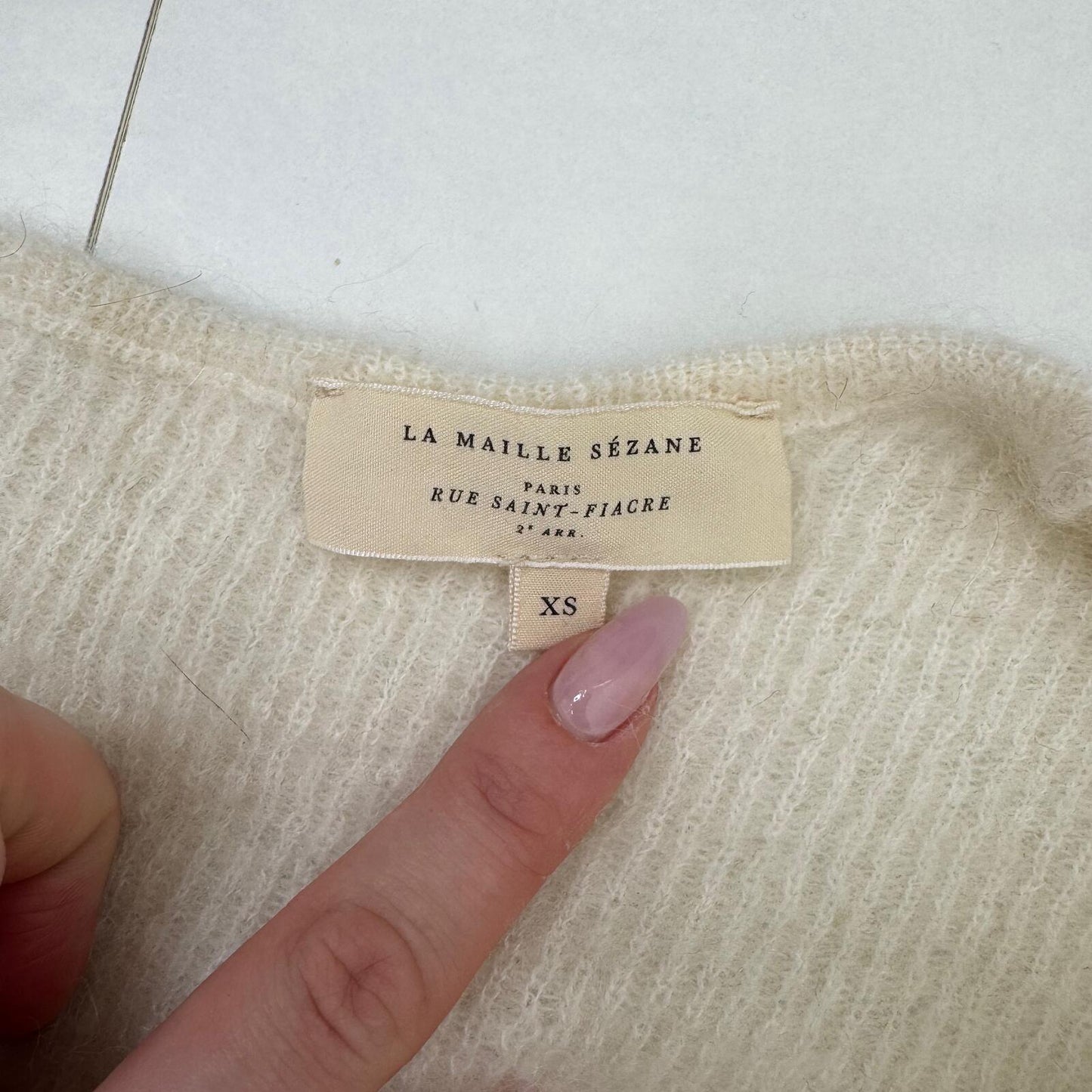 Sezane barry cardigan mohair alpaca blend knit short length v neck button up