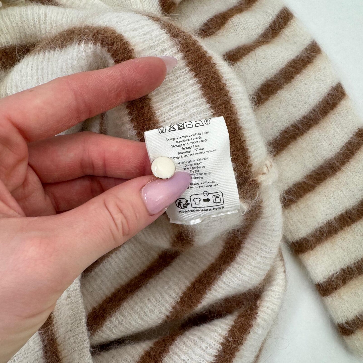 Sezane barry cardigan mohair alpaca blend knit short length v neck button up