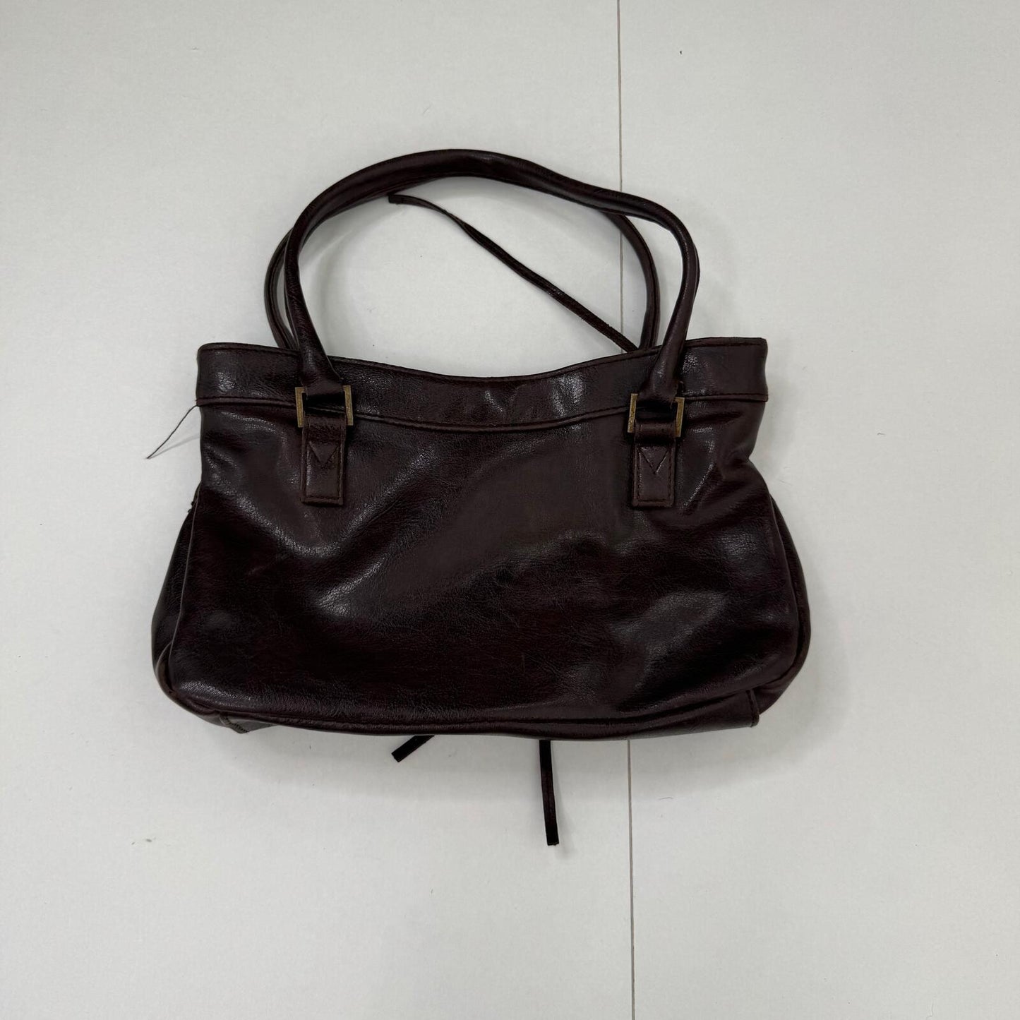 Y2K vintage handbag faux leather studded small dark brown