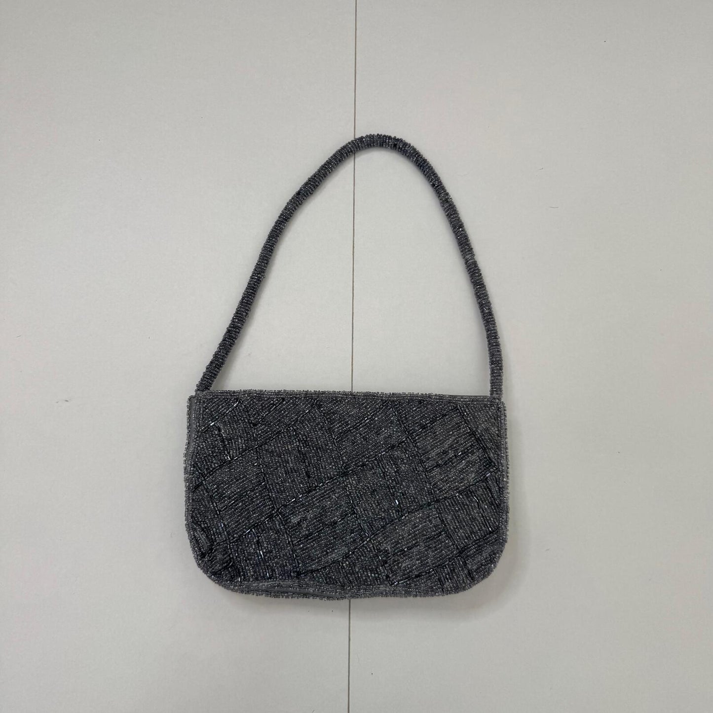 Y2K vintage handbag beaded silver grey party festival evening going out small