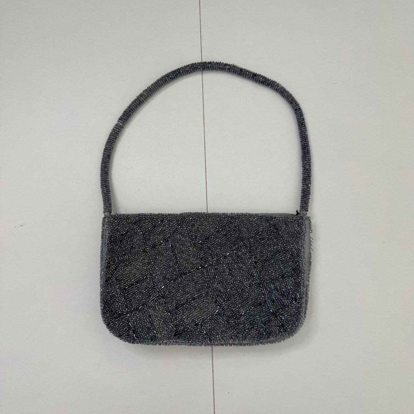 Y2K vintage handbag beaded silver grey party festival evening going out small