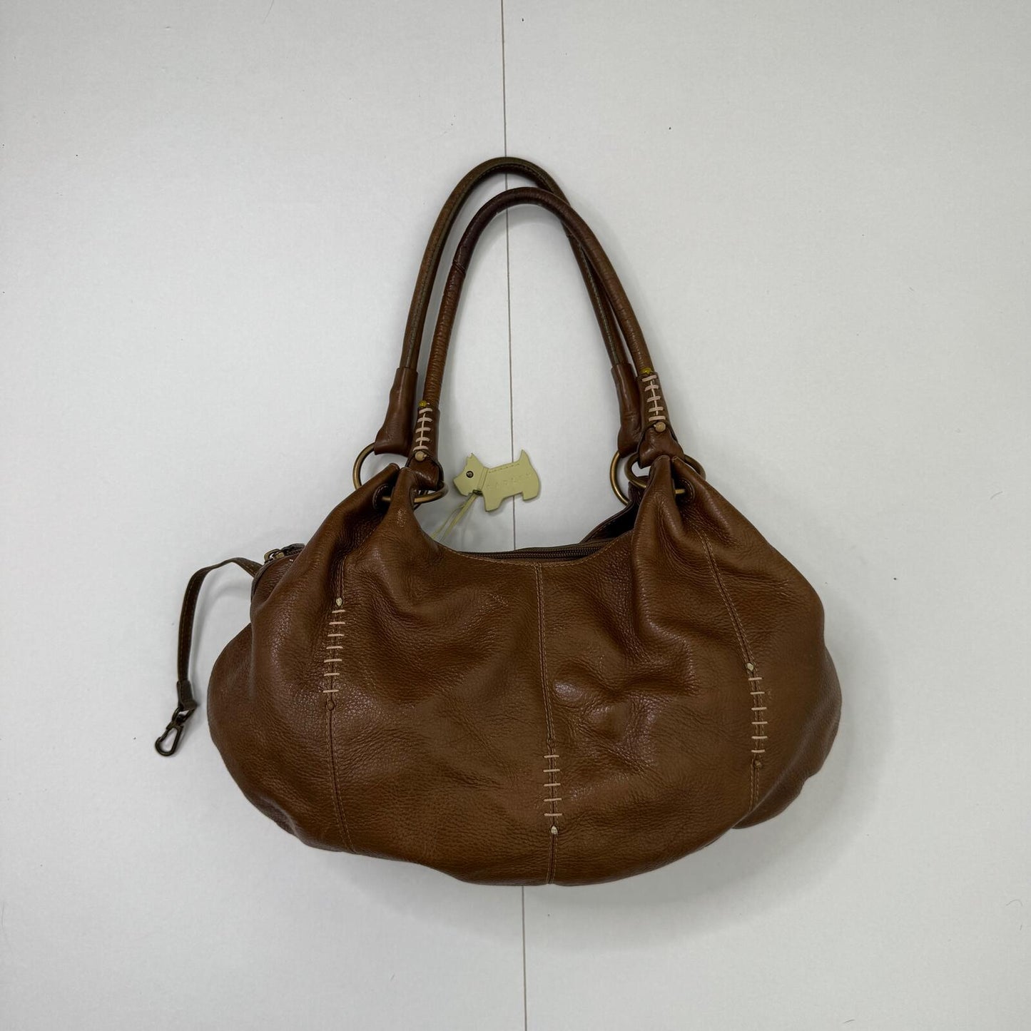 Y2K vintage Radley shoulder bag genuine leather contrast stitch o ring beaded