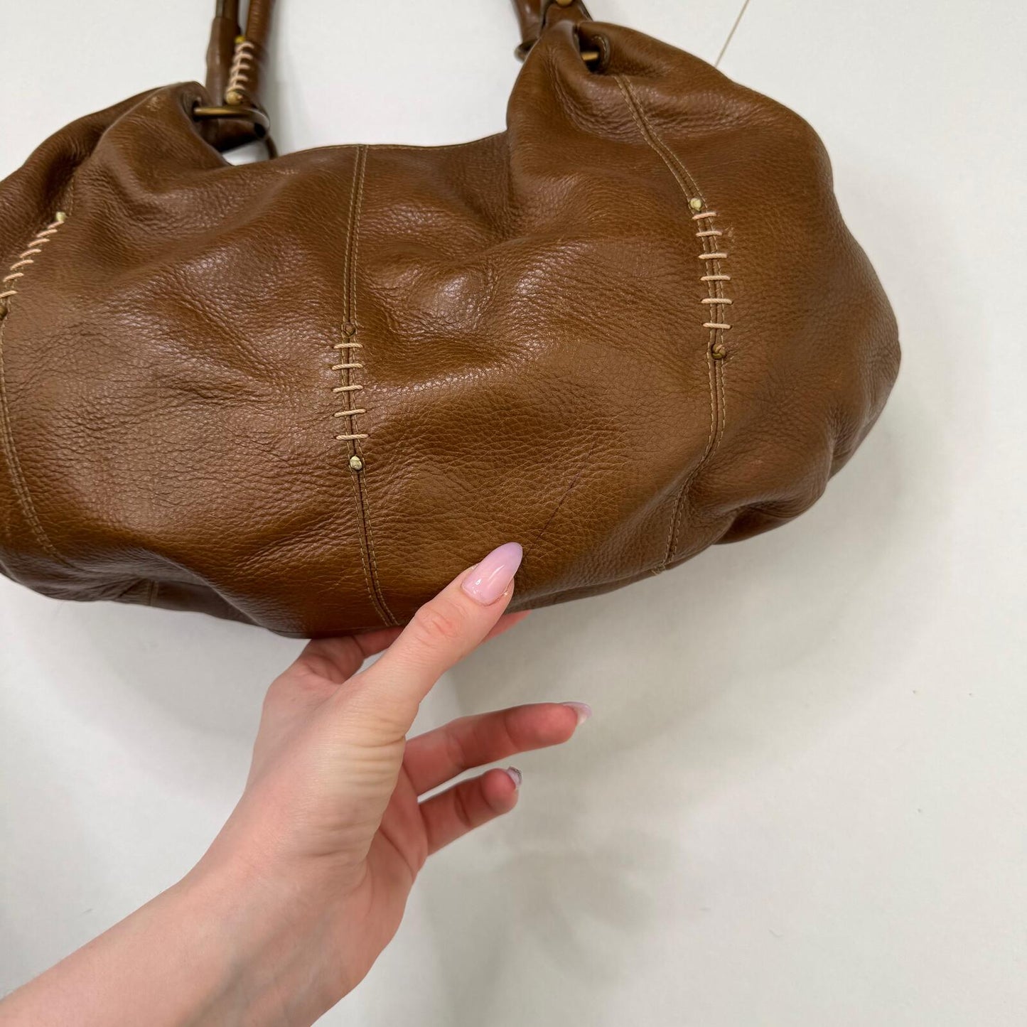 Y2K vintage Radley shoulder bag genuine leather contrast stitch o ring beaded