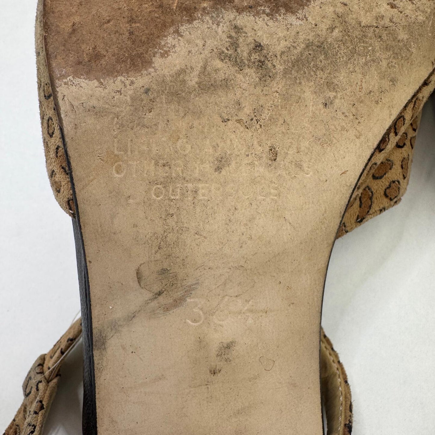 Y2K vintage leather block heels leopard print suede slingback leather