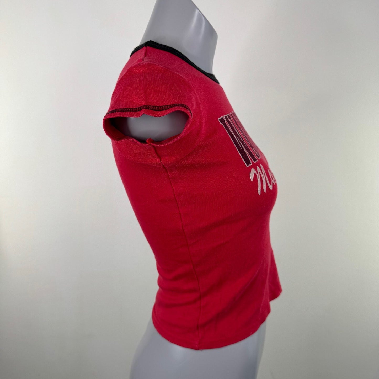 Vintage Y2K graphic baby tee slogan red short sleeve fitted