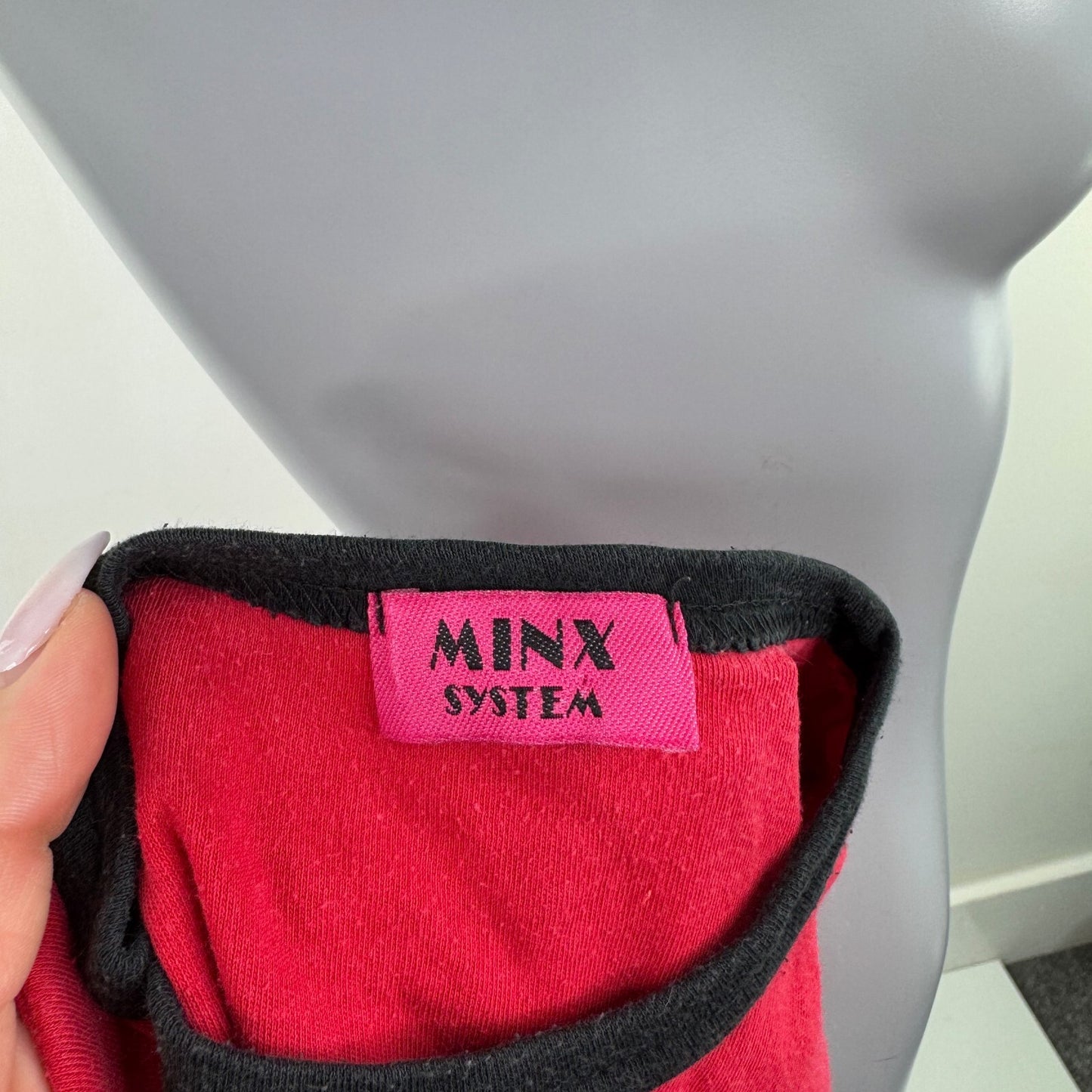 Vintage Y2K graphic baby tee slogan red short sleeve fitted