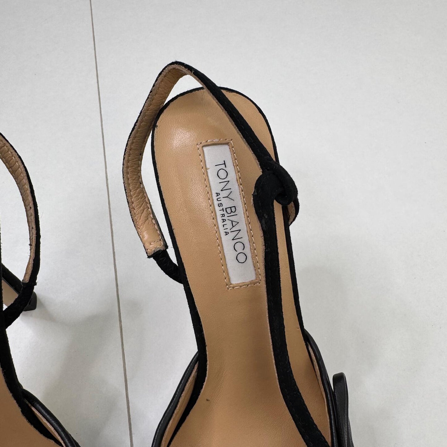Tony Bianco Harmony slingback heels genuine leather pointed toe stiletto bow