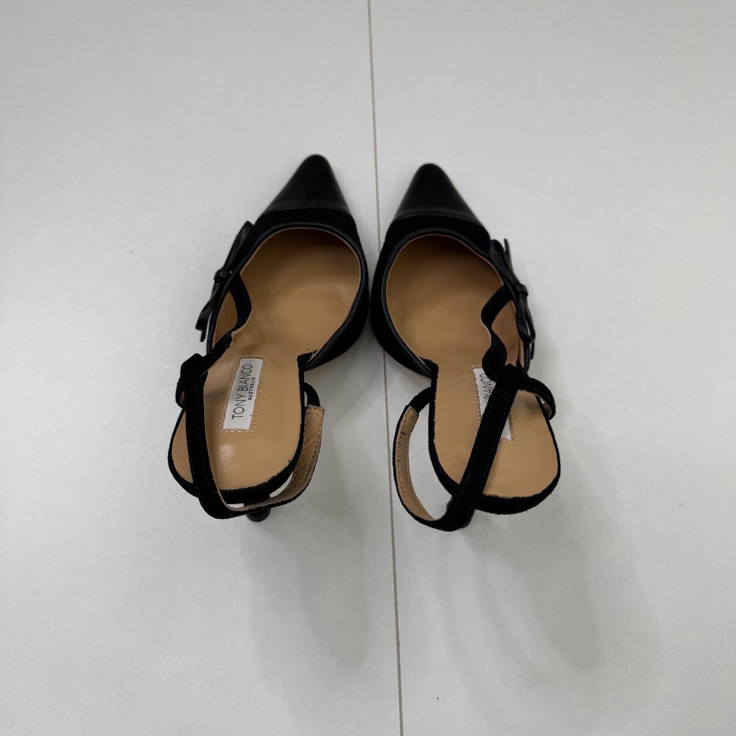 Tony Bianco Harmony slingback heels genuine leather pointed toe stiletto bow
