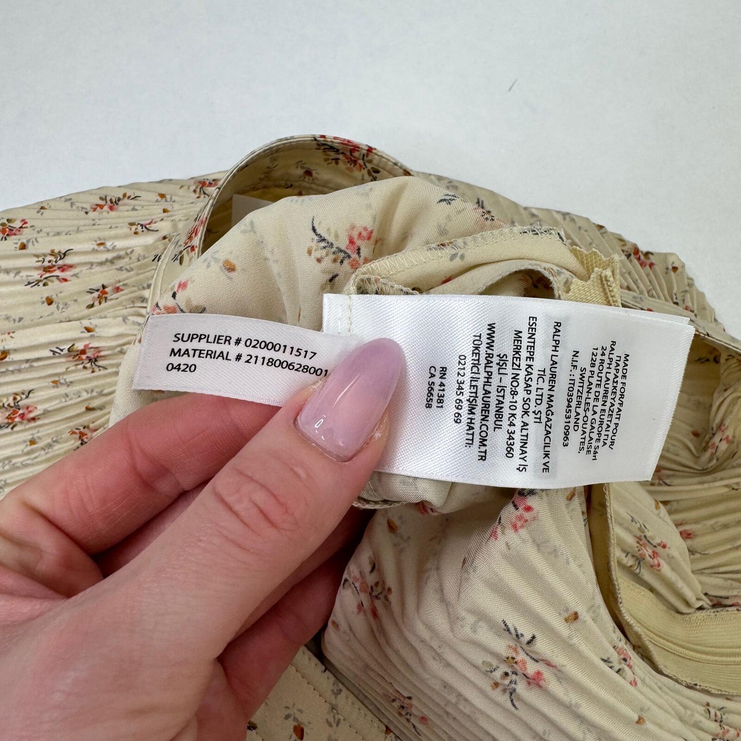 Polo Ralph Lauren Jaclyn midi skirt ditsy floral pleated a line cream BRAND NEW