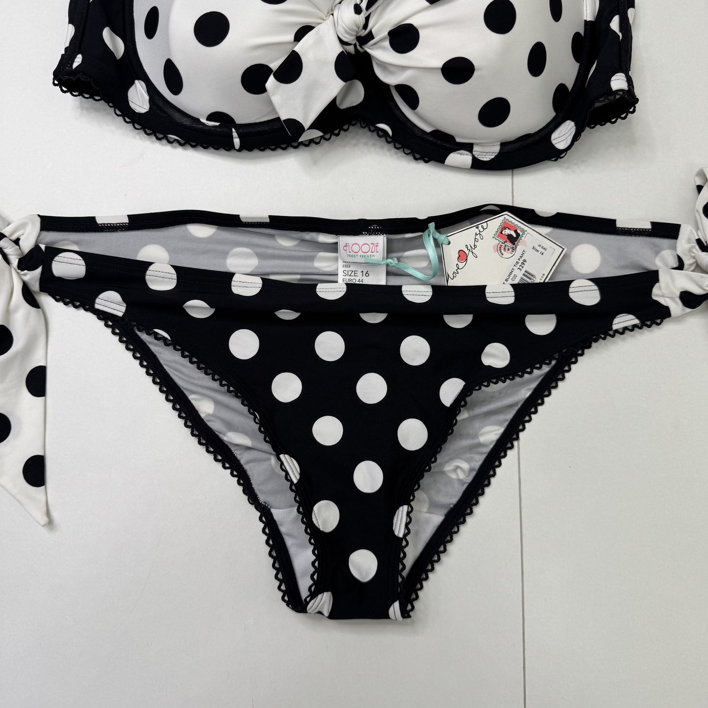 Y2K vintage bikini matching set halter neck polka dot ruched tie bow ruched