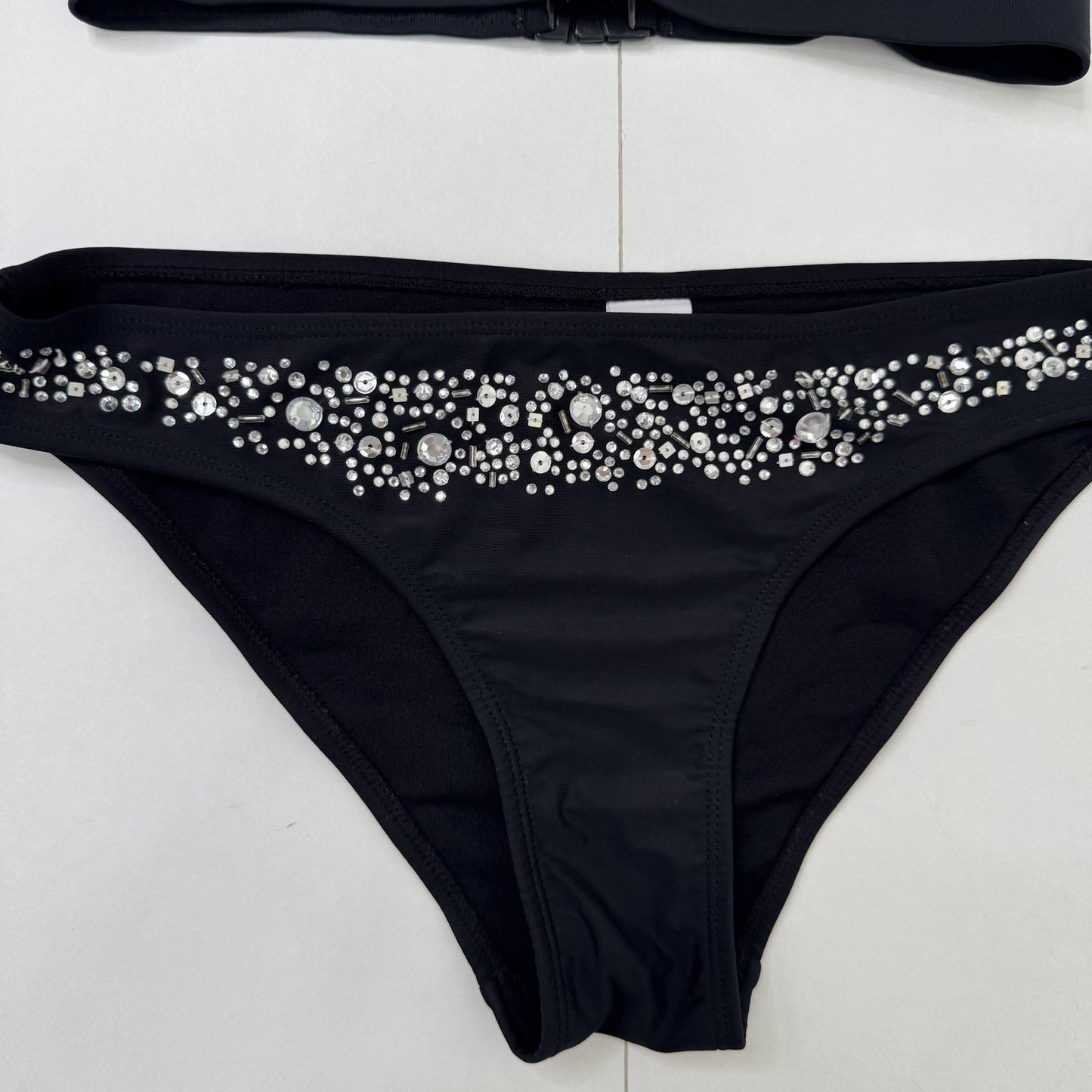 Y2K vintage bikini set matching co ord rhinestone halter neck sequin beaded