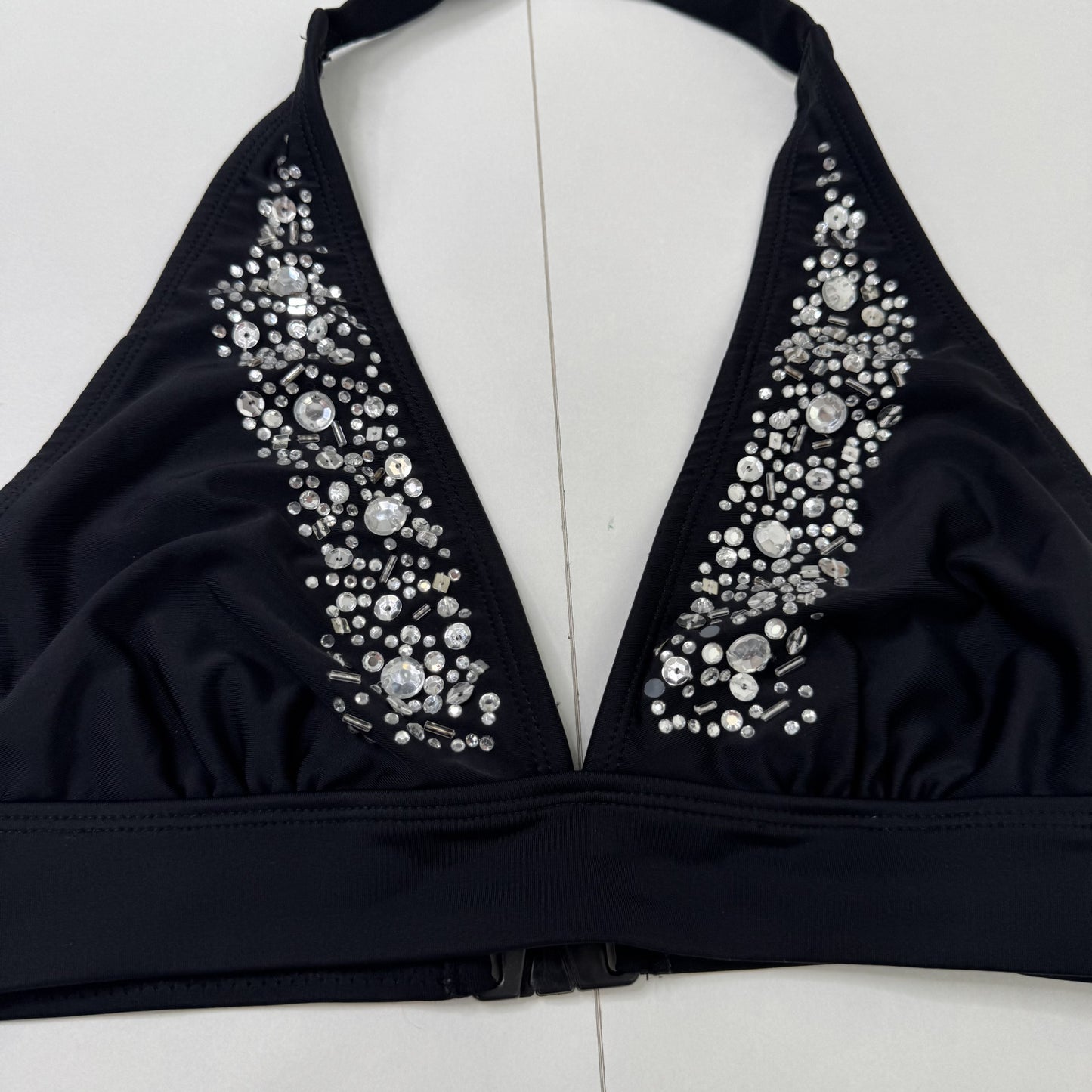 Y2K vintage bikini set matching co ord rhinestone halter neck sequin beaded