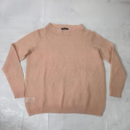 Laura Ashley mohair wool/ mohair blend jumper fine knit pale light pink knitted