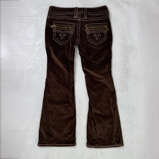 Y2K vintage bootcut corduroy jeans low rise contrast stitch stretch embroidered