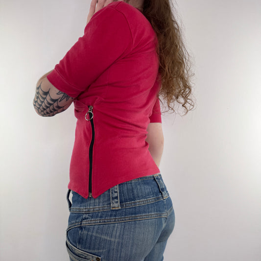 Y2K vintage Bay zipper wrap style top