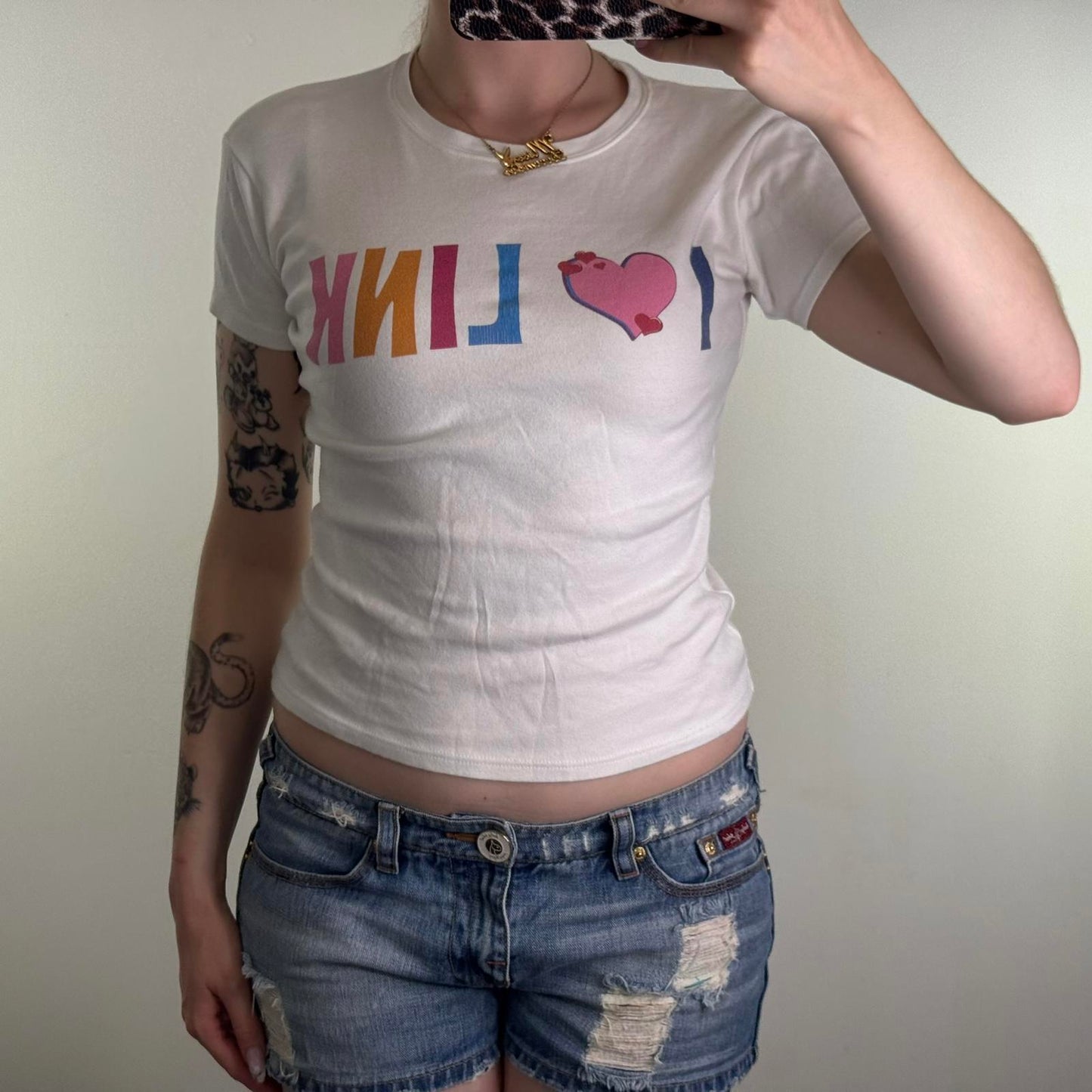 Y2K vintage Hairspray t shirt top "I love Link" graphic print slogan musical
