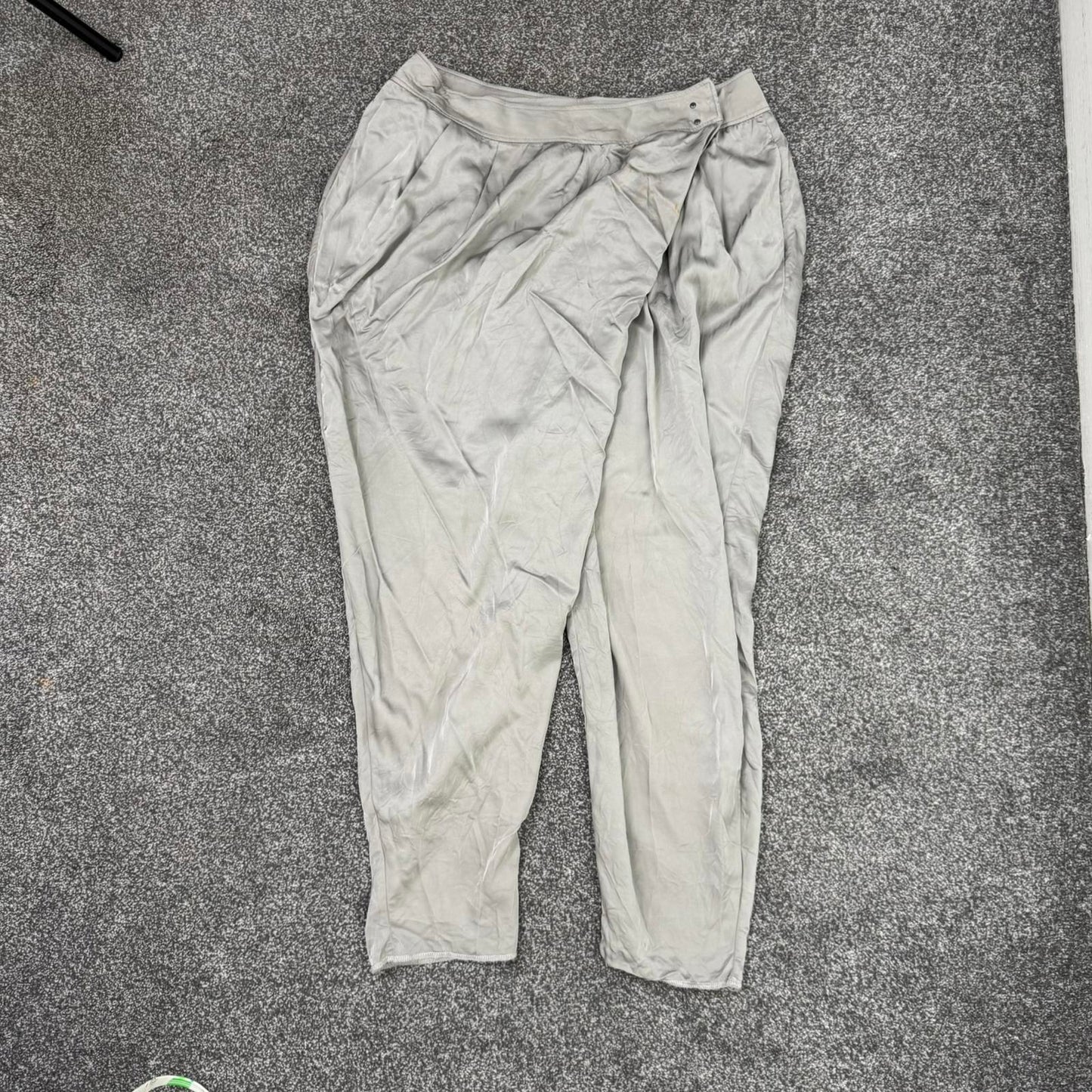 Vintage McQ Alexander McQueen silver harem pants trousers silver baggy carrot