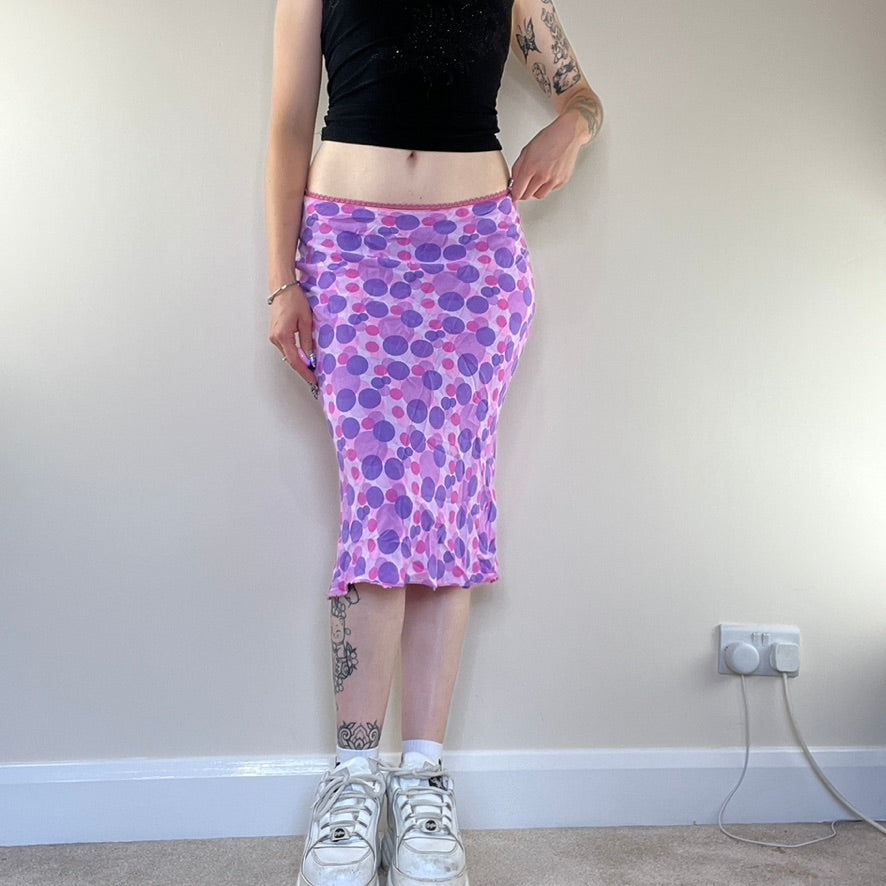 Y2K spotty midi skirt