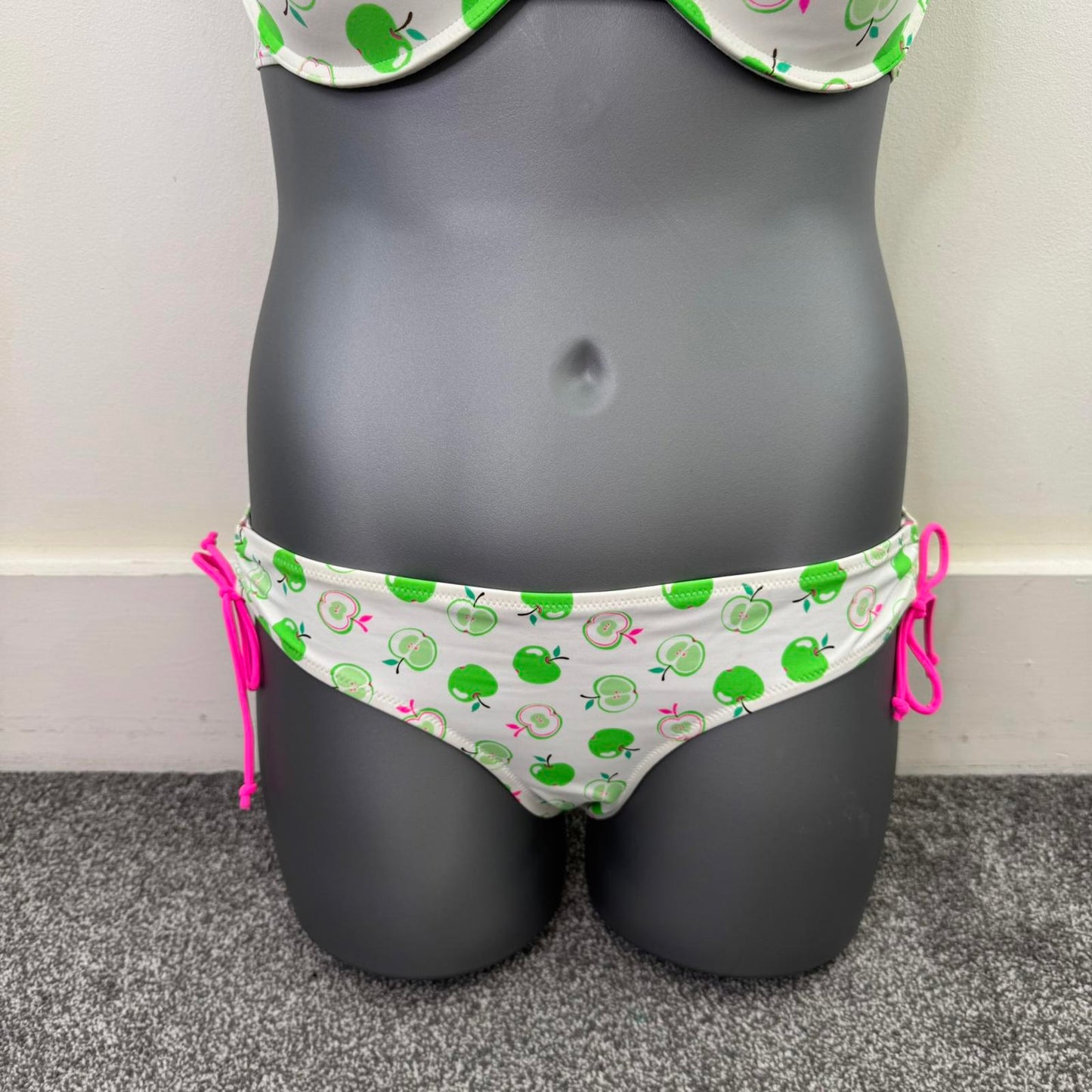 Y2K vintage La Senza apple print bikini set matching size push up 38D UK 16