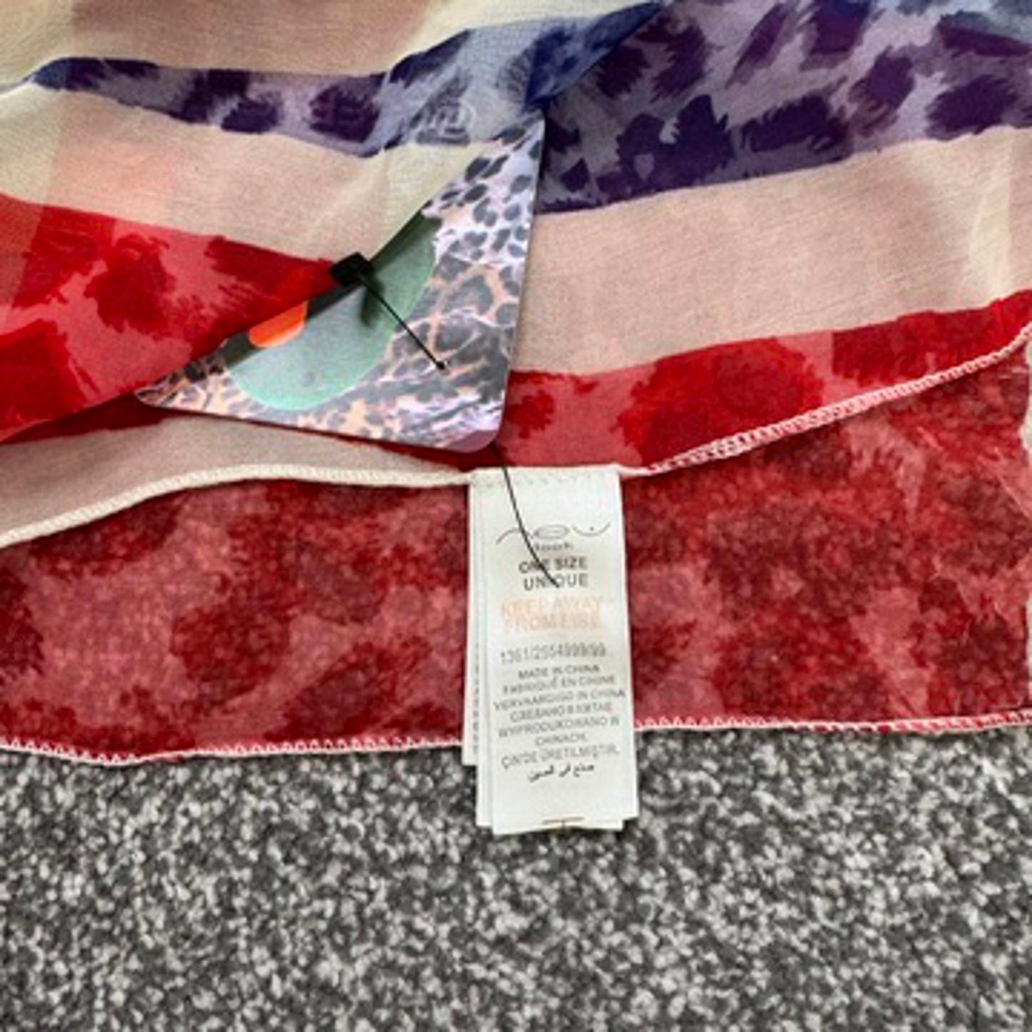 Y2K vintage leopard print Union Jack scarf sheer lightweight