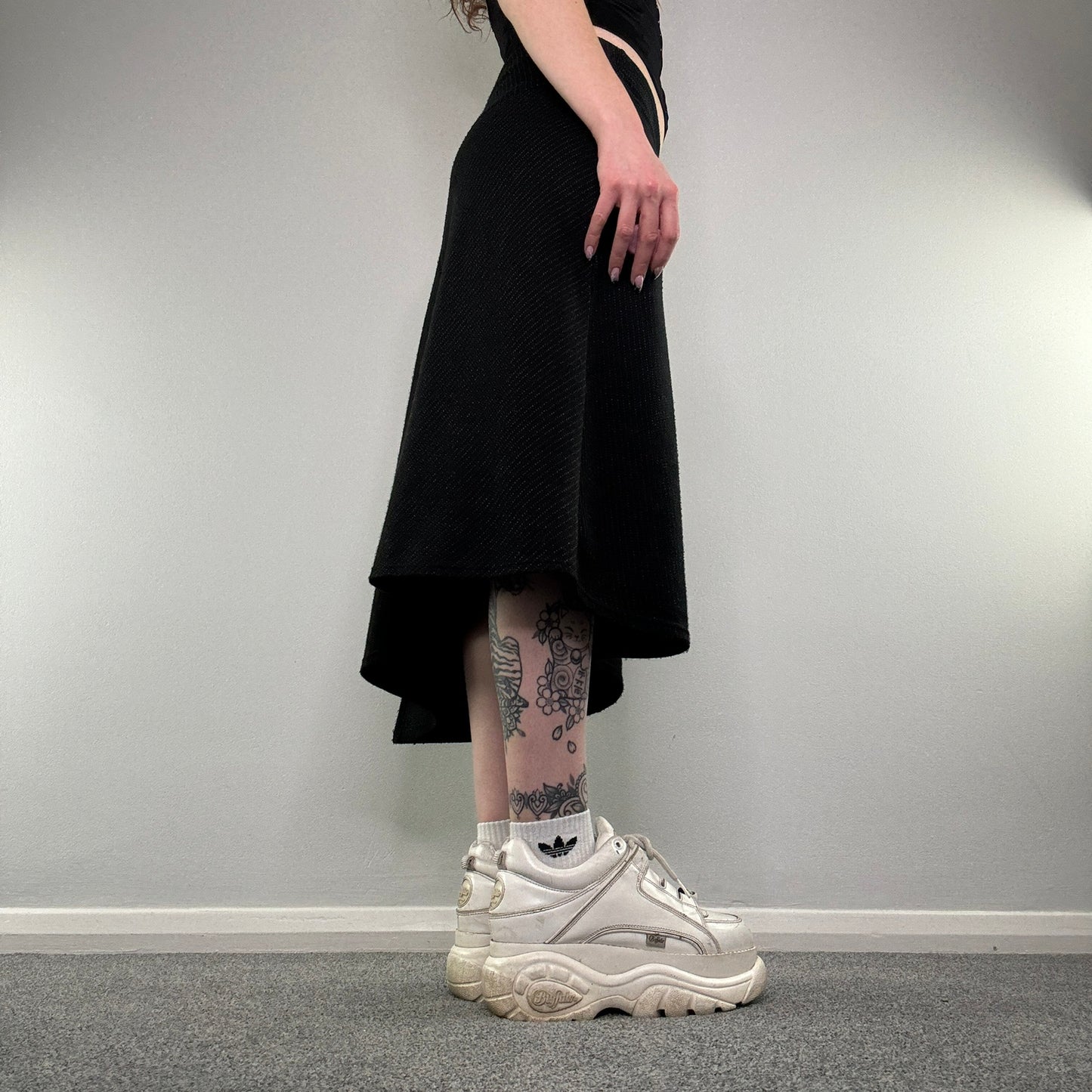 Y2K pinstripe asymmetrical skirt