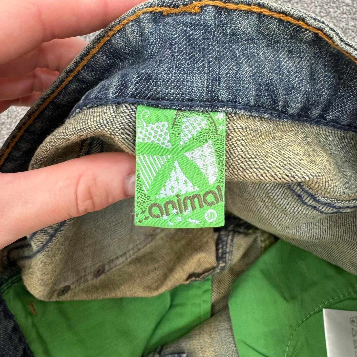 Y2K vintage Animal denim mini skirt mid rise tartan plaid check hem distressed