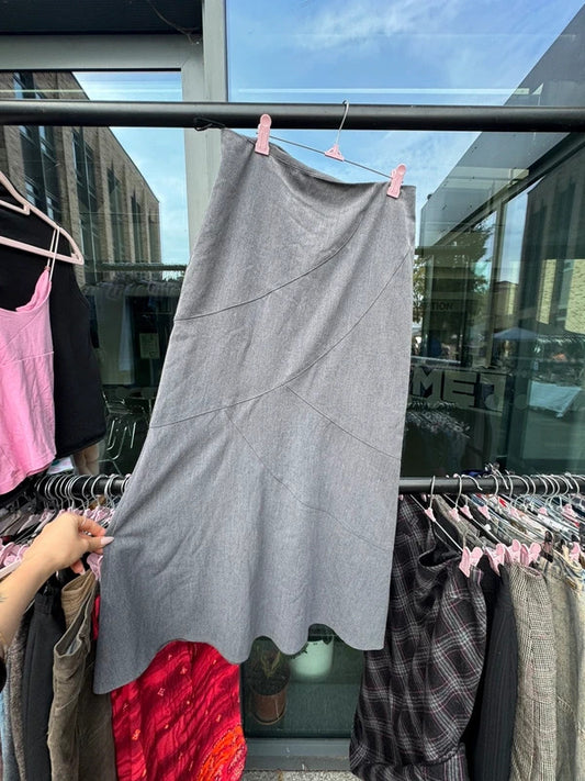 Y2K vintage a line maxi skirt grey