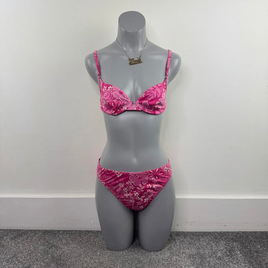 Y2K vintage floral matching bikini set