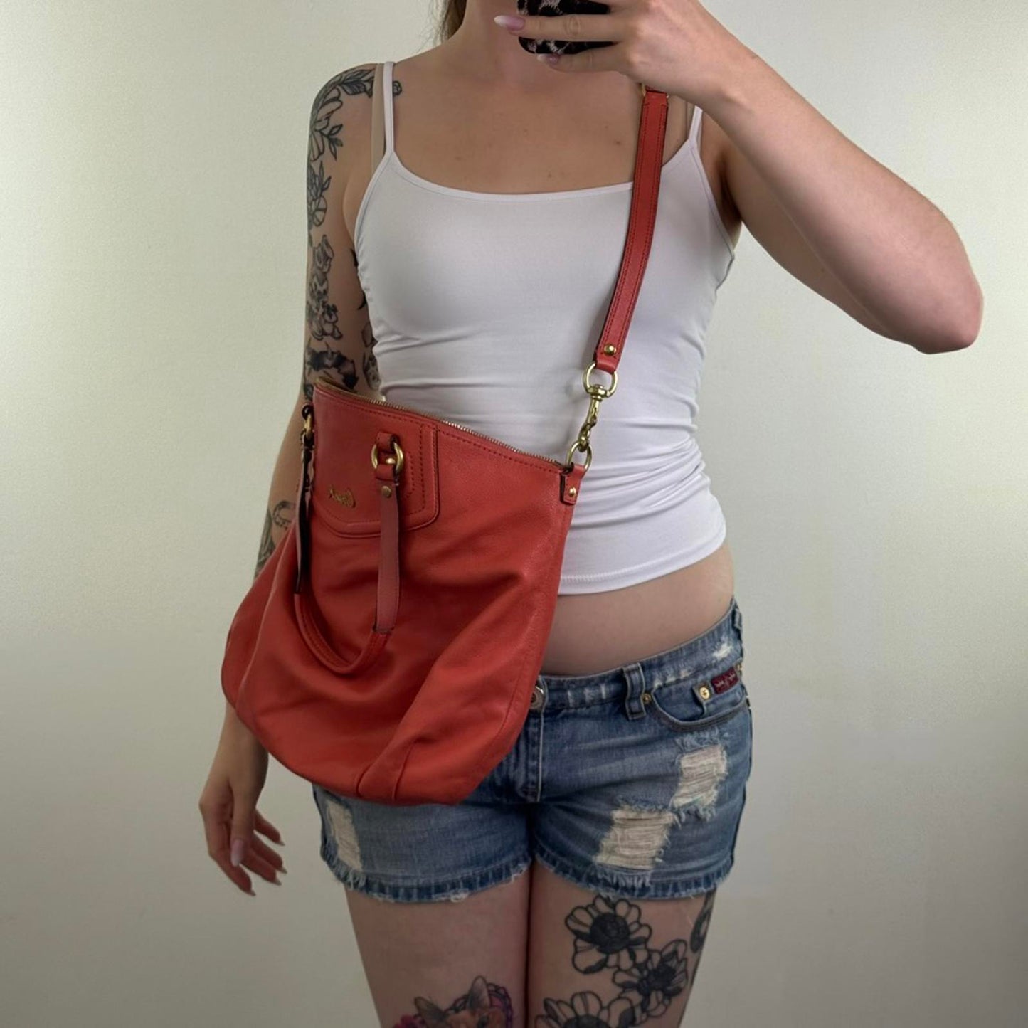 Vintage Coach Ashley Leather Convertible Shoulder Bag Satchel F23684 large