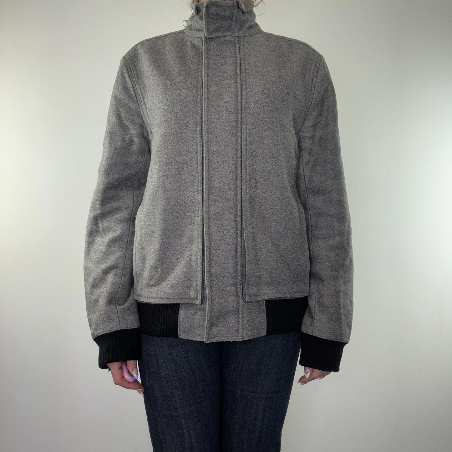 Dior Homme Y2K vintage AW08 Melton jacket wool blend zip up men's high neck coat