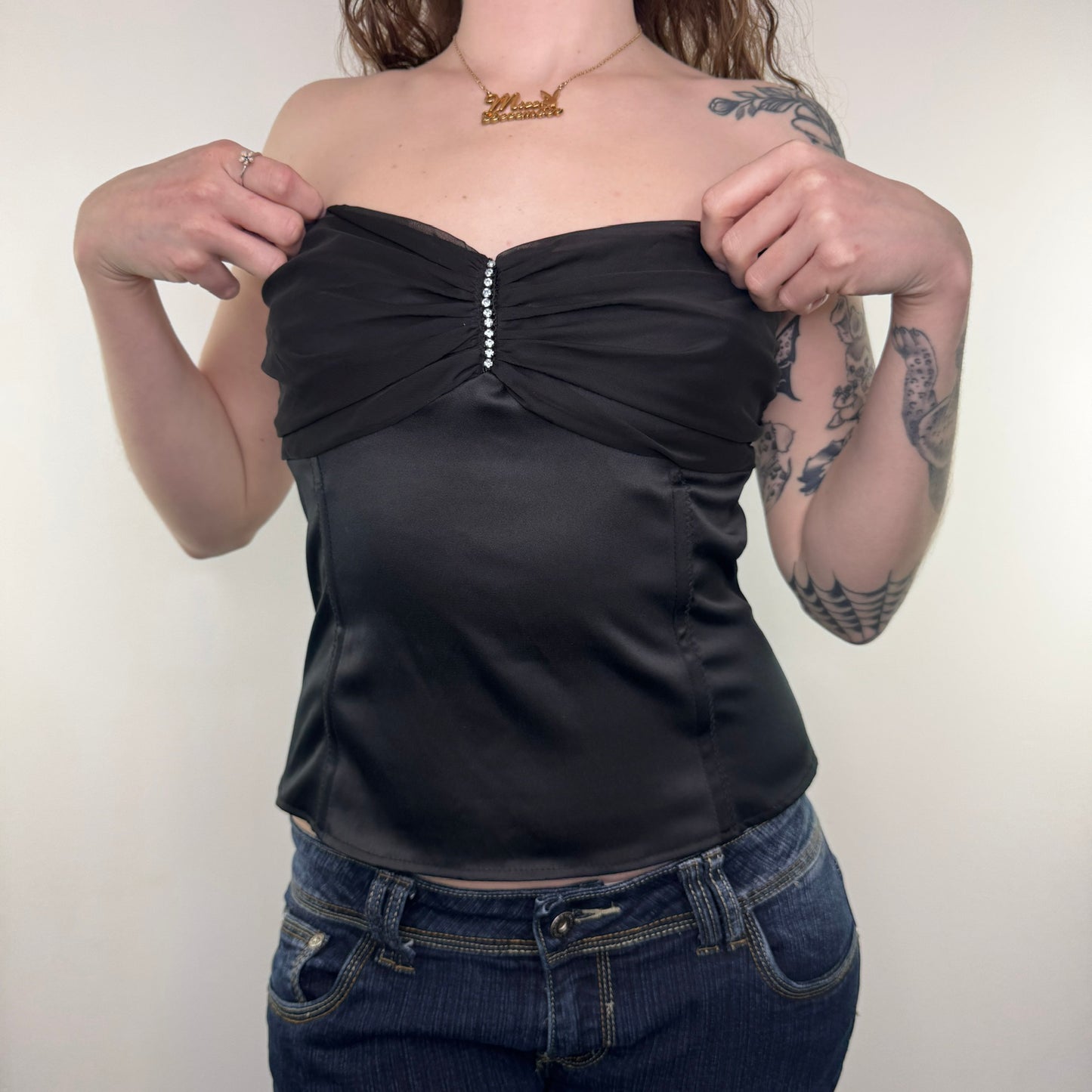 Y2K vintage strapless boned bustier top