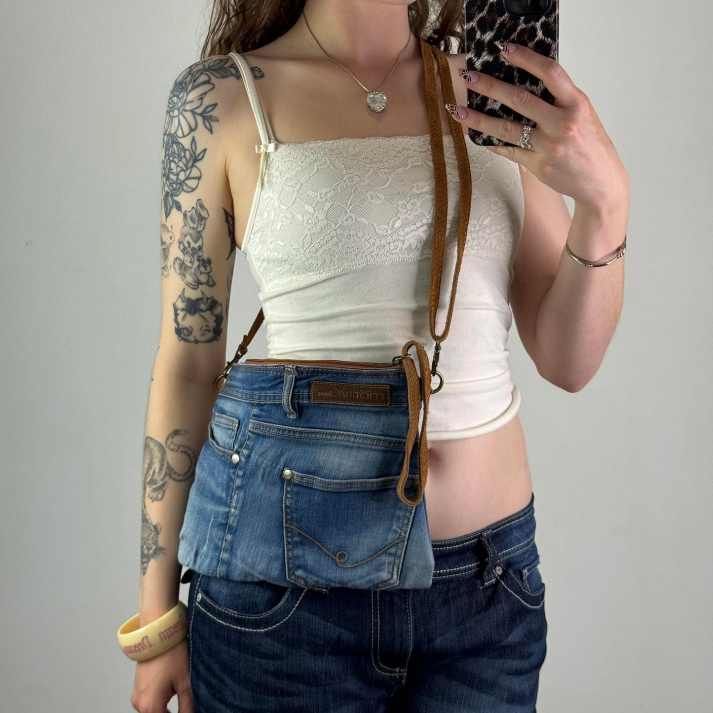 Y2K vintage side crossbody denim bag suede blue brown adjustable strap clutch