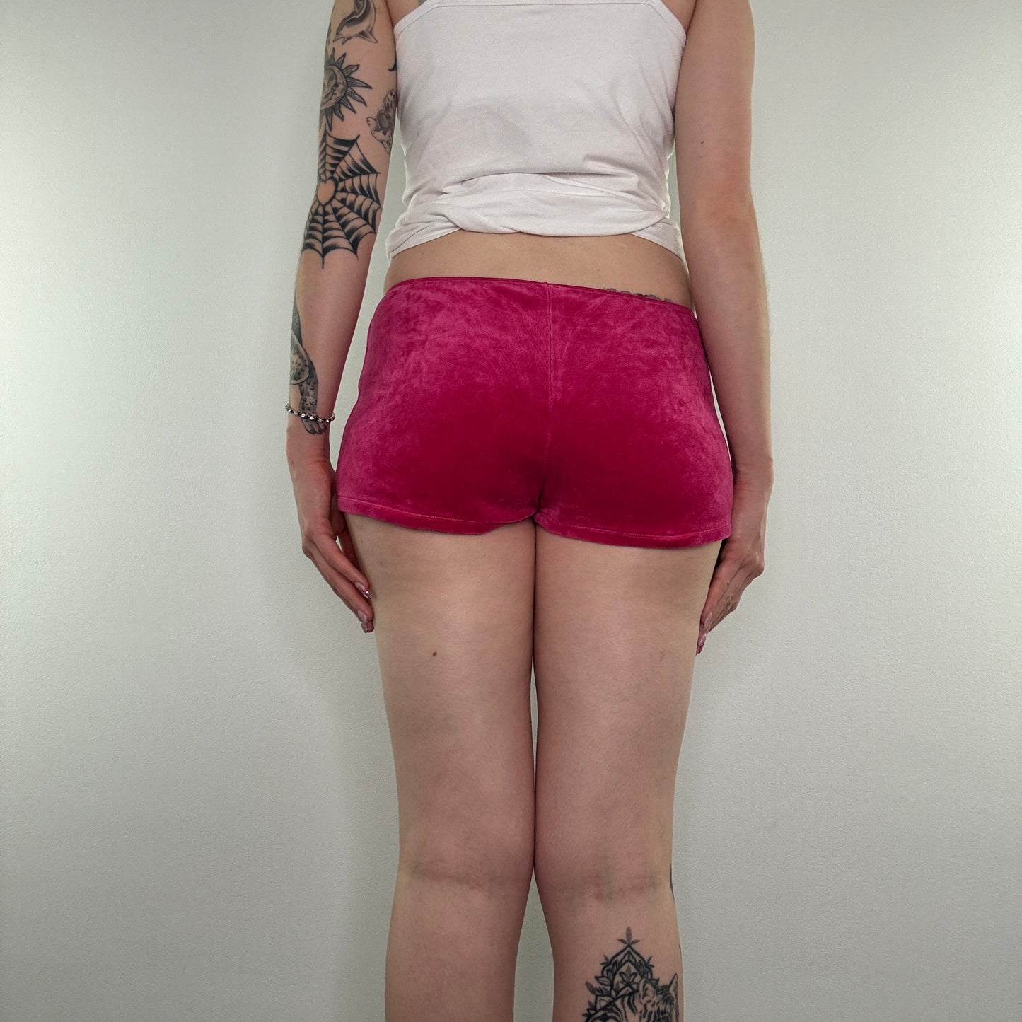 Y2K vintage low rise velour hot pants mini shorts