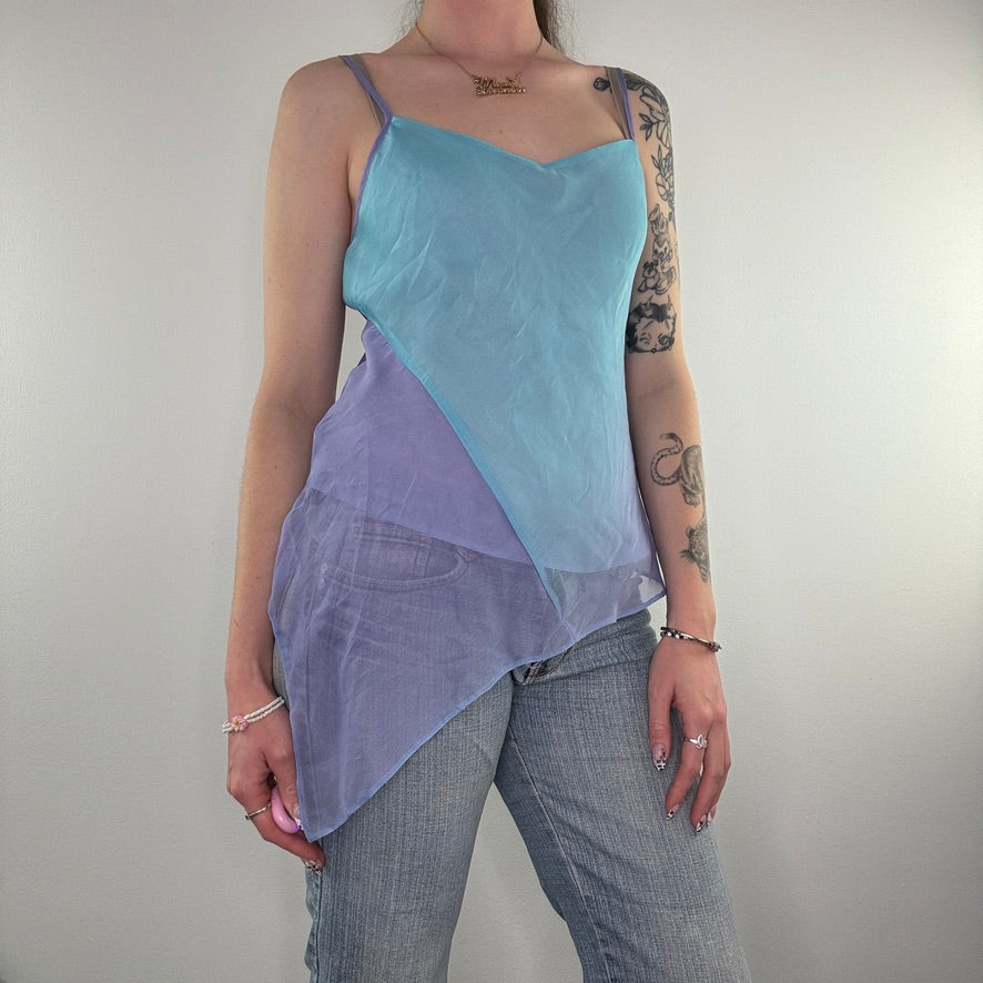 Y2K sheer floaty ombre summer cami top