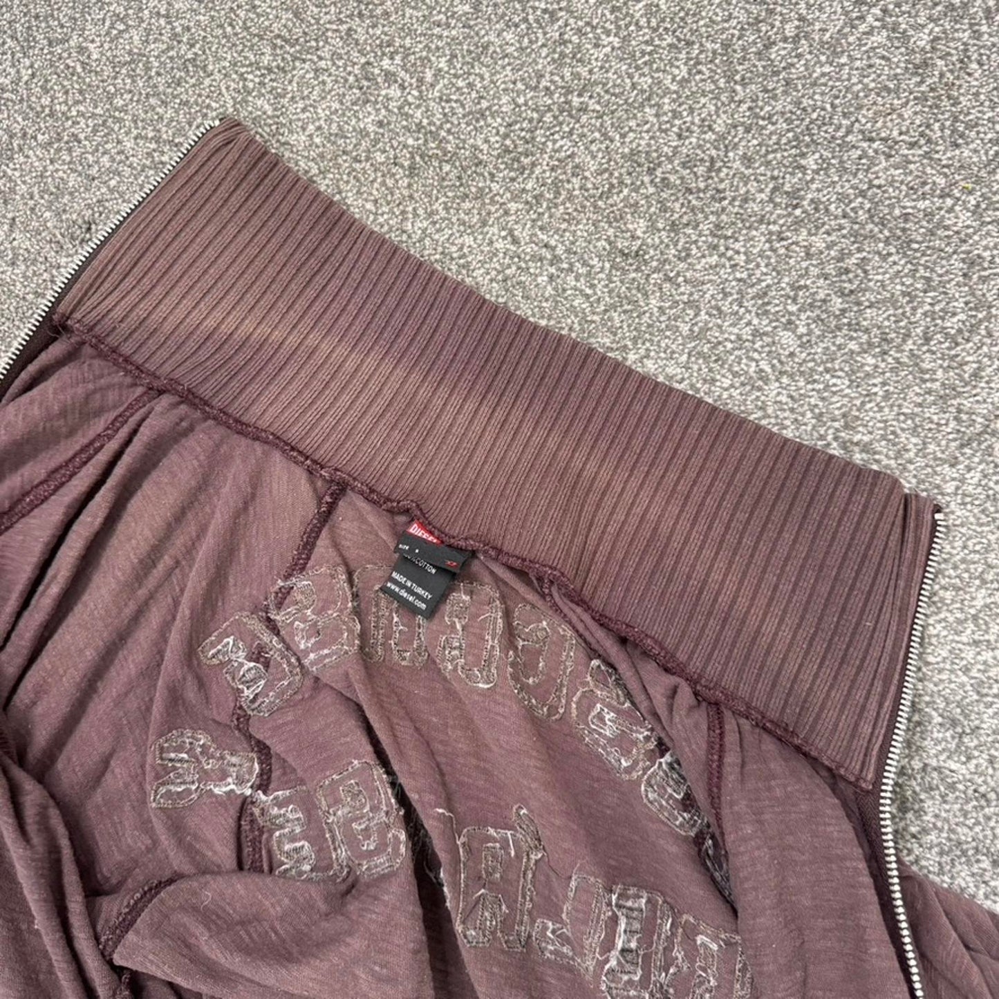 Y2K vintage Diesel chunky waistband fitted zip up jumper cinched