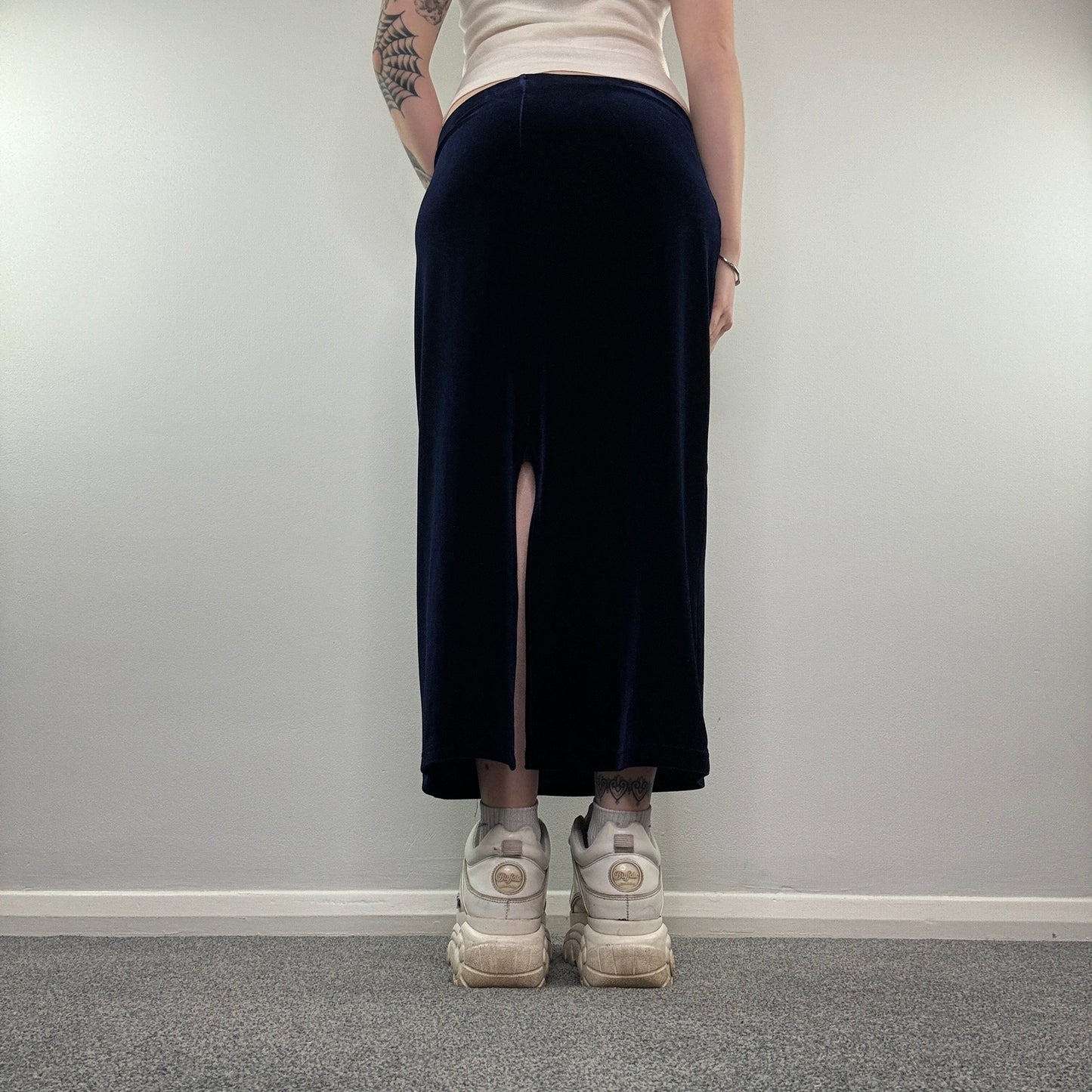 Y2K velvet maxi skirt