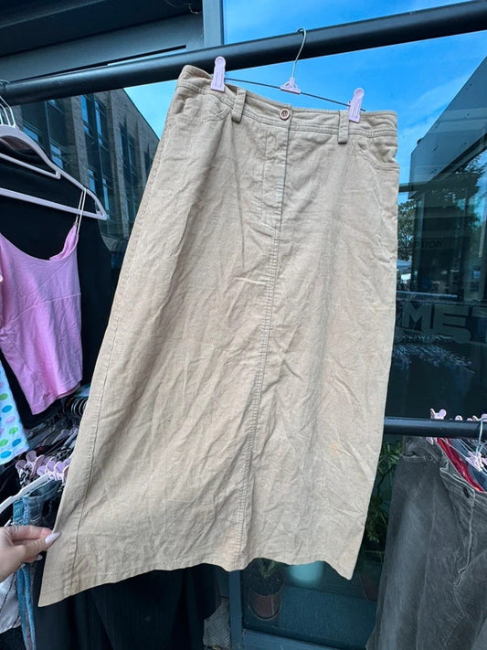 Y2K vintage corduroy maxi skirt a line