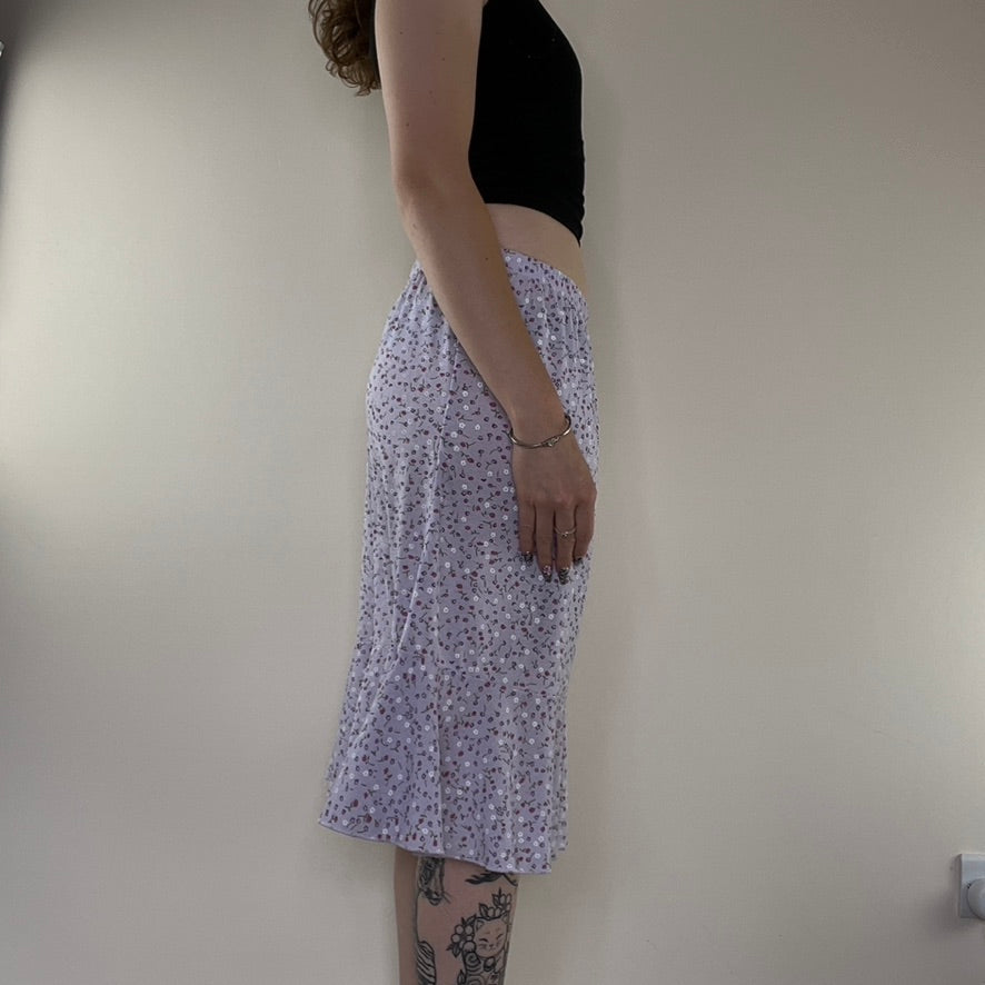 Y2K vintage ditsy floral midi skirt
