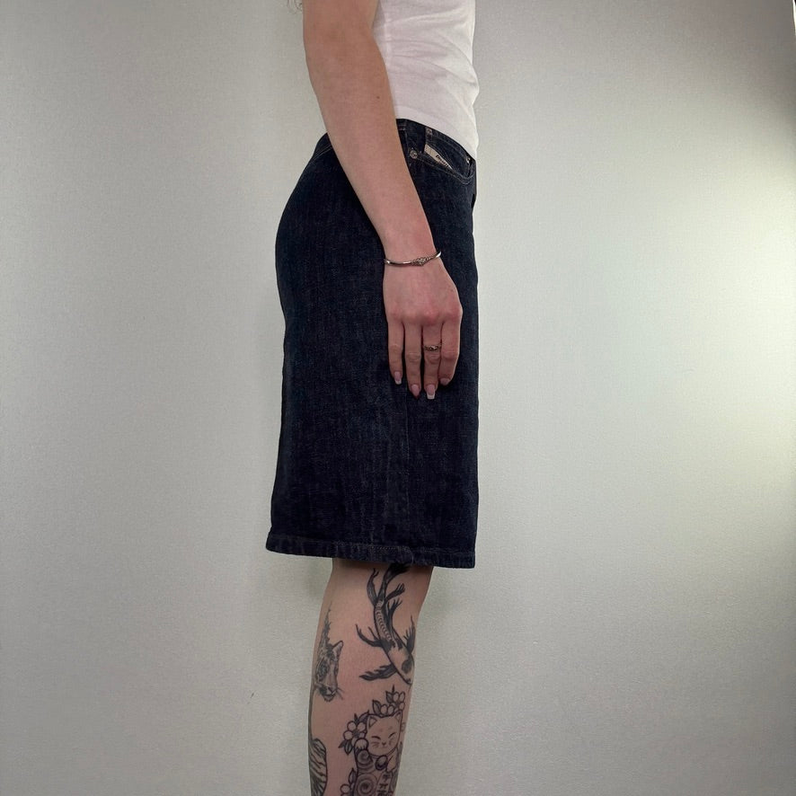 Y2K Diesel low rise denim midi skirt