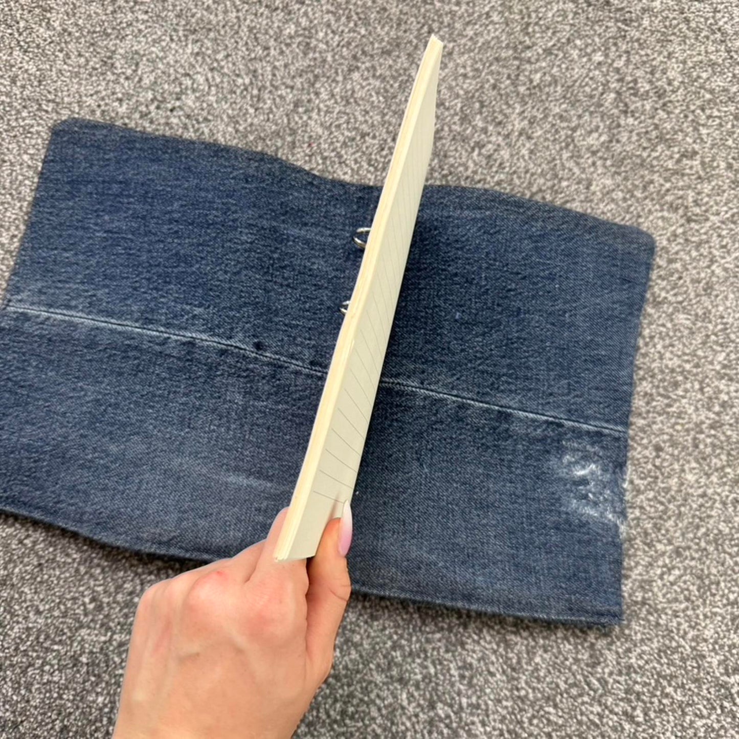 Y2K vintage A5 denim binder notebook notepad college work uni school