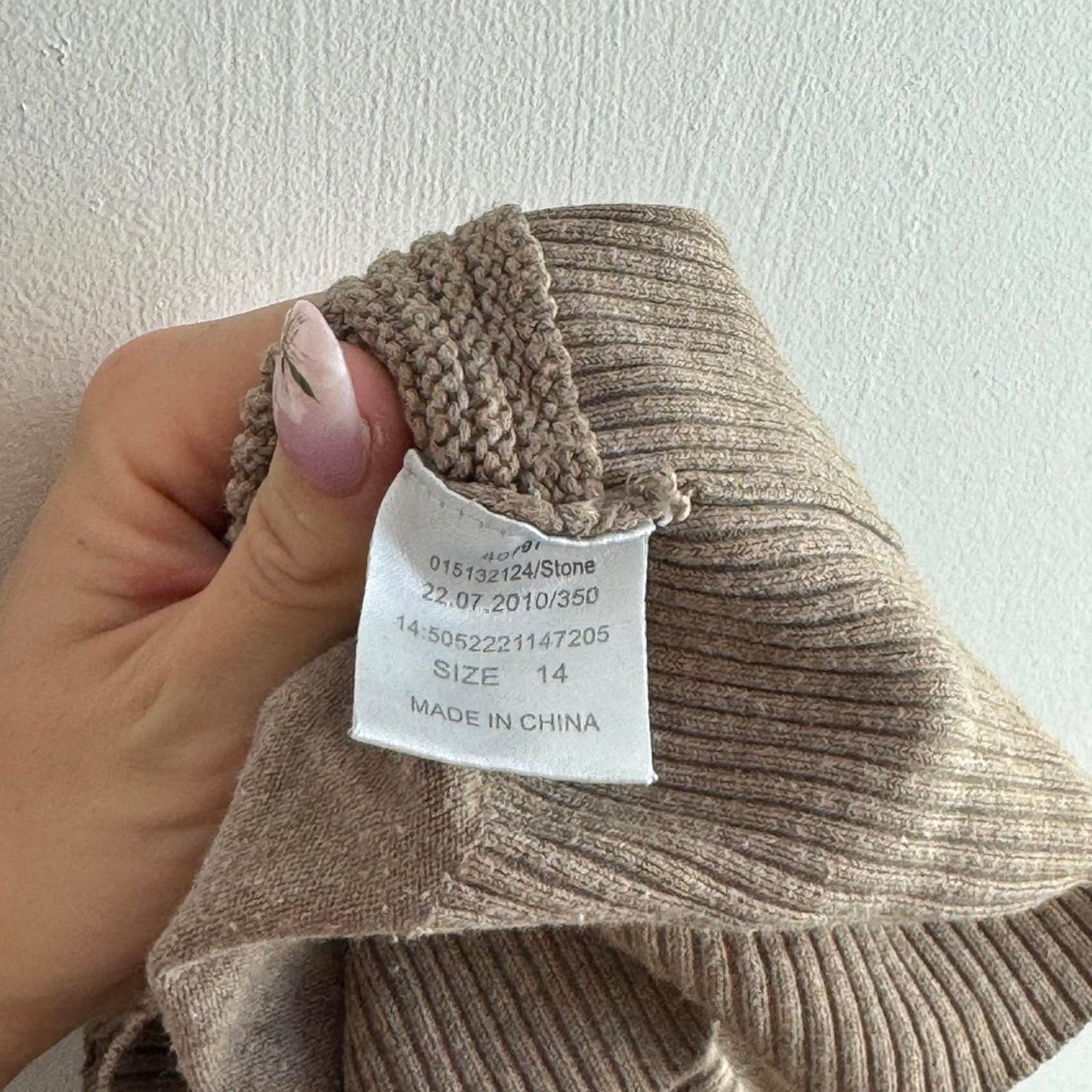 Vintage Jane Norman off the shoulder bardot fine knit jumper buckles cable beige