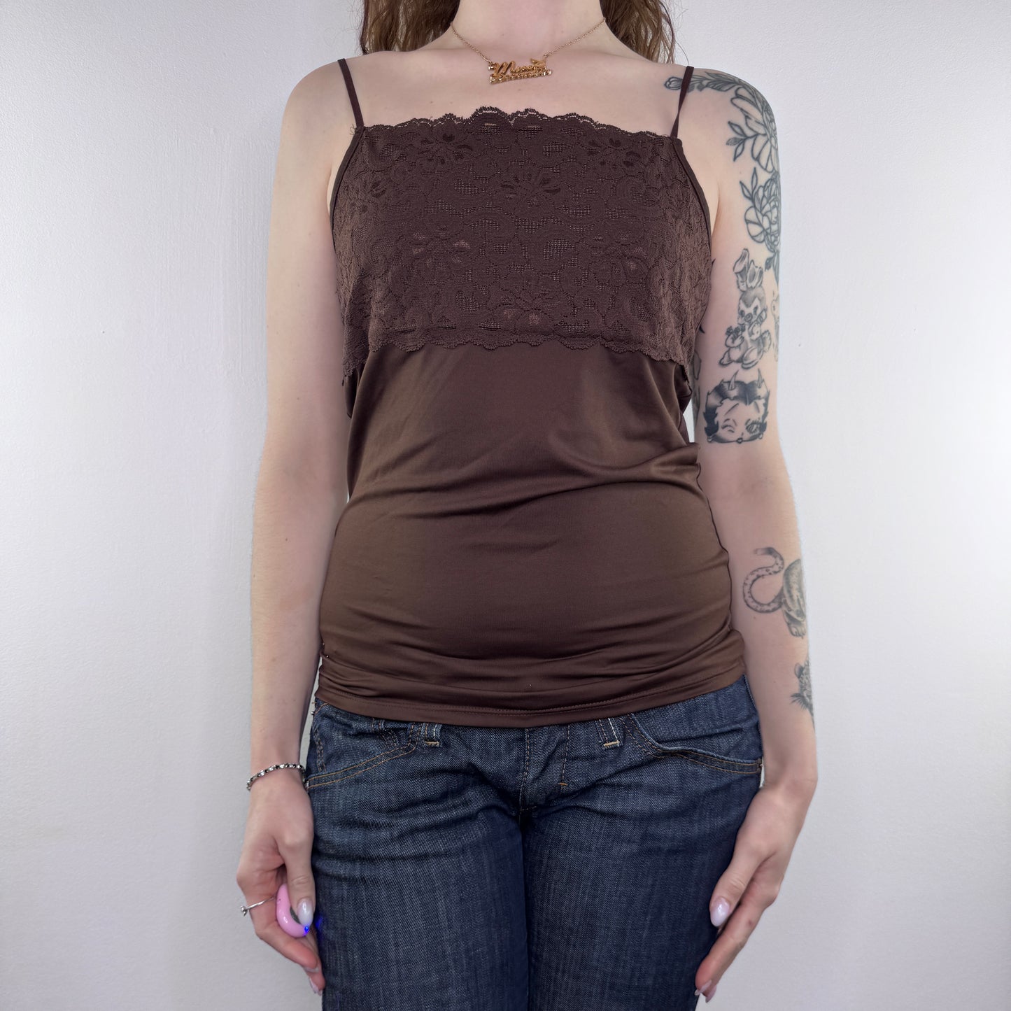 Y2K vintage slinky floral cami top